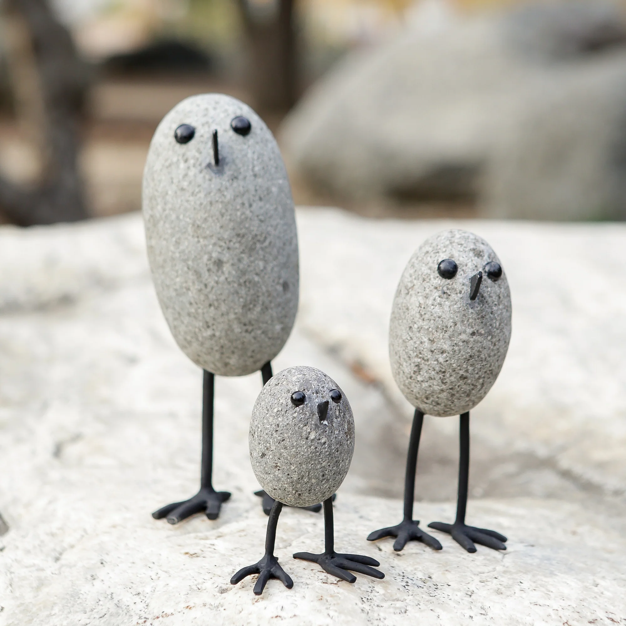 Beach Pebble Birds - Set of 6 By Garden Age Supply - Image 2