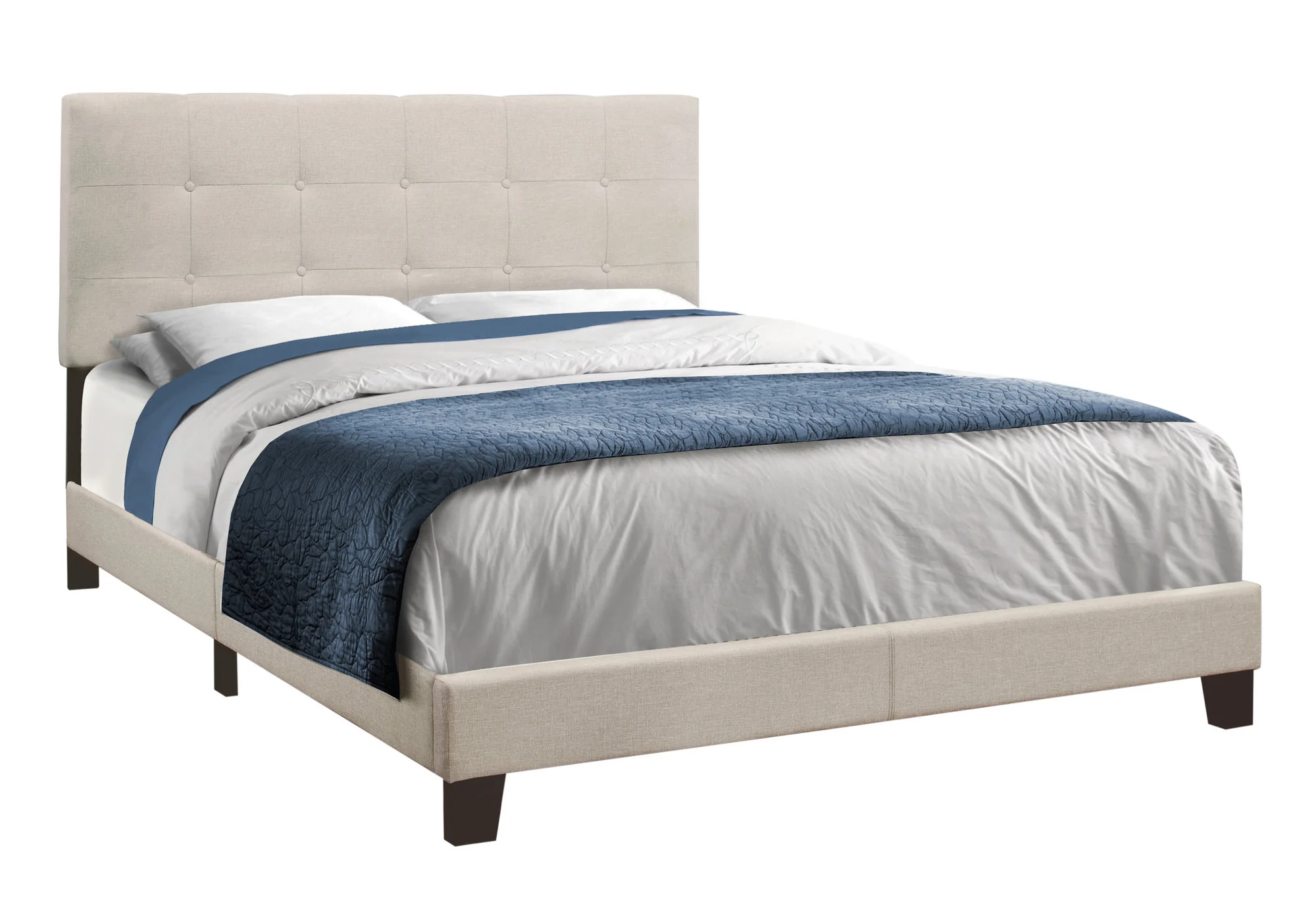 Beige Linen - Queen Size Bed By Homeroots