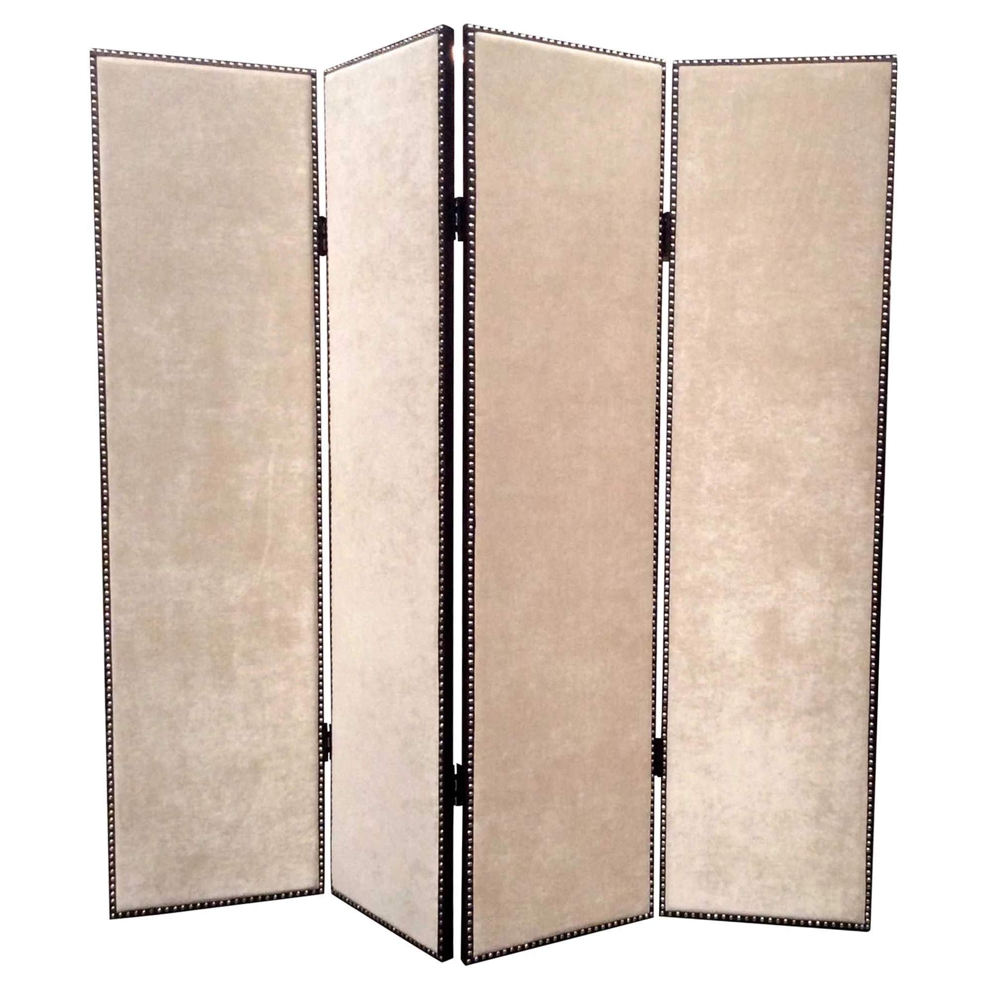 Beige Wood & Fabric Chateau Screen By Homeroots