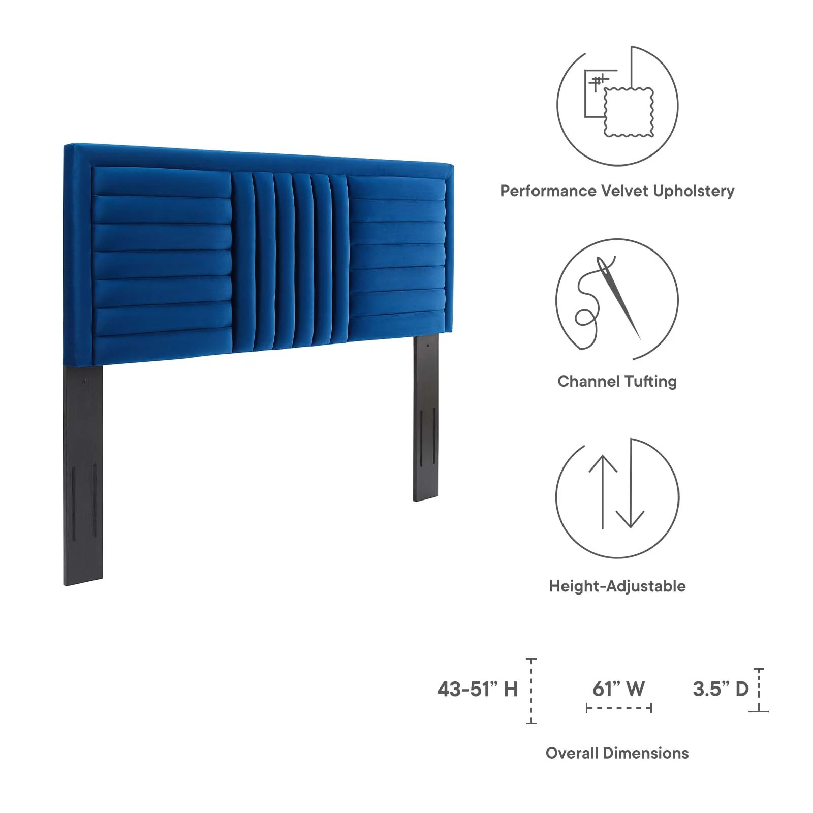 Believe Channel Tufted Performance Velvet Twin Headboard By Modway - MOD-6664 - Image 22