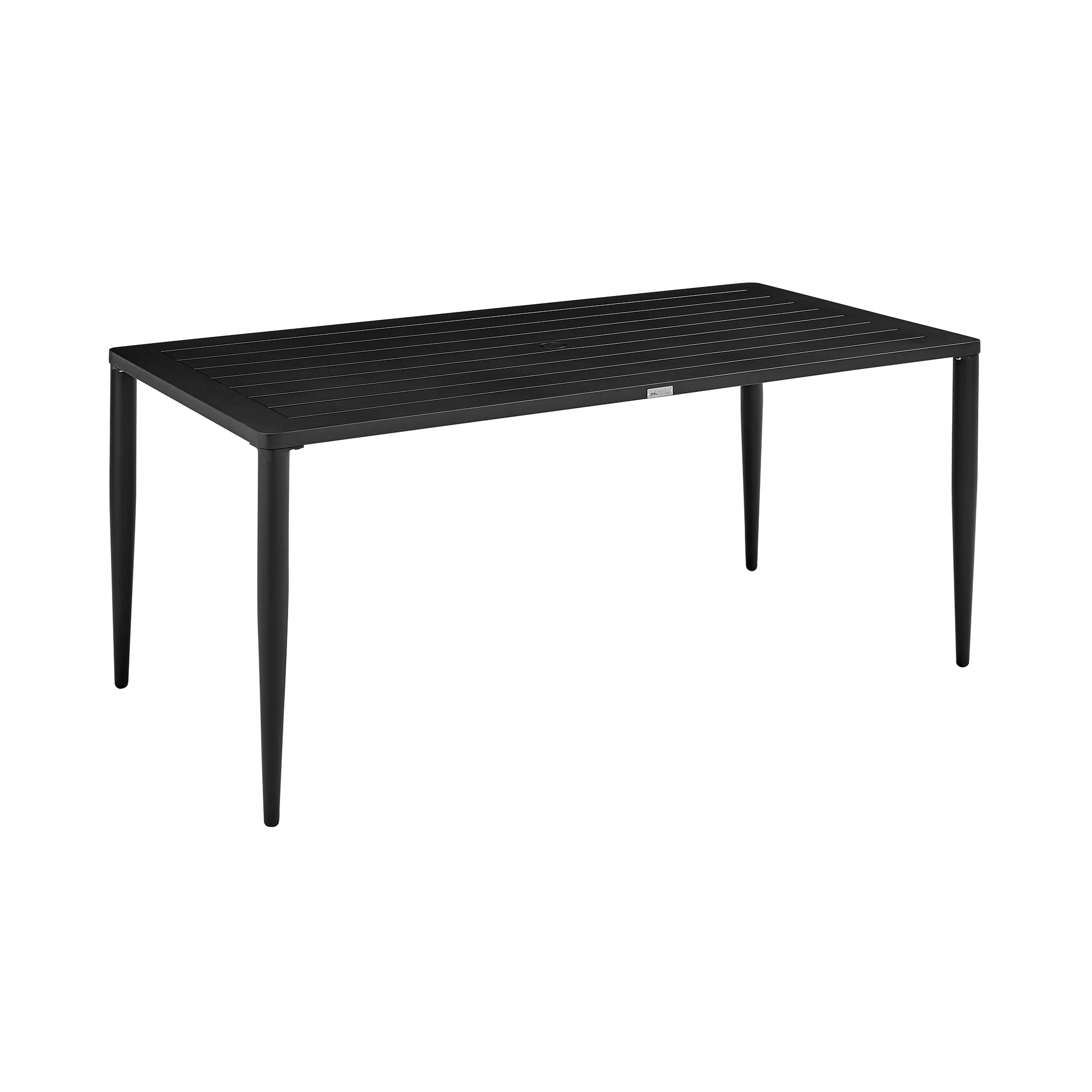 Beowulf Outdoor Patio 7-Piece Dining Table Set in Aluminum and Teak with Grey Cushions By Armen Living - Image 6