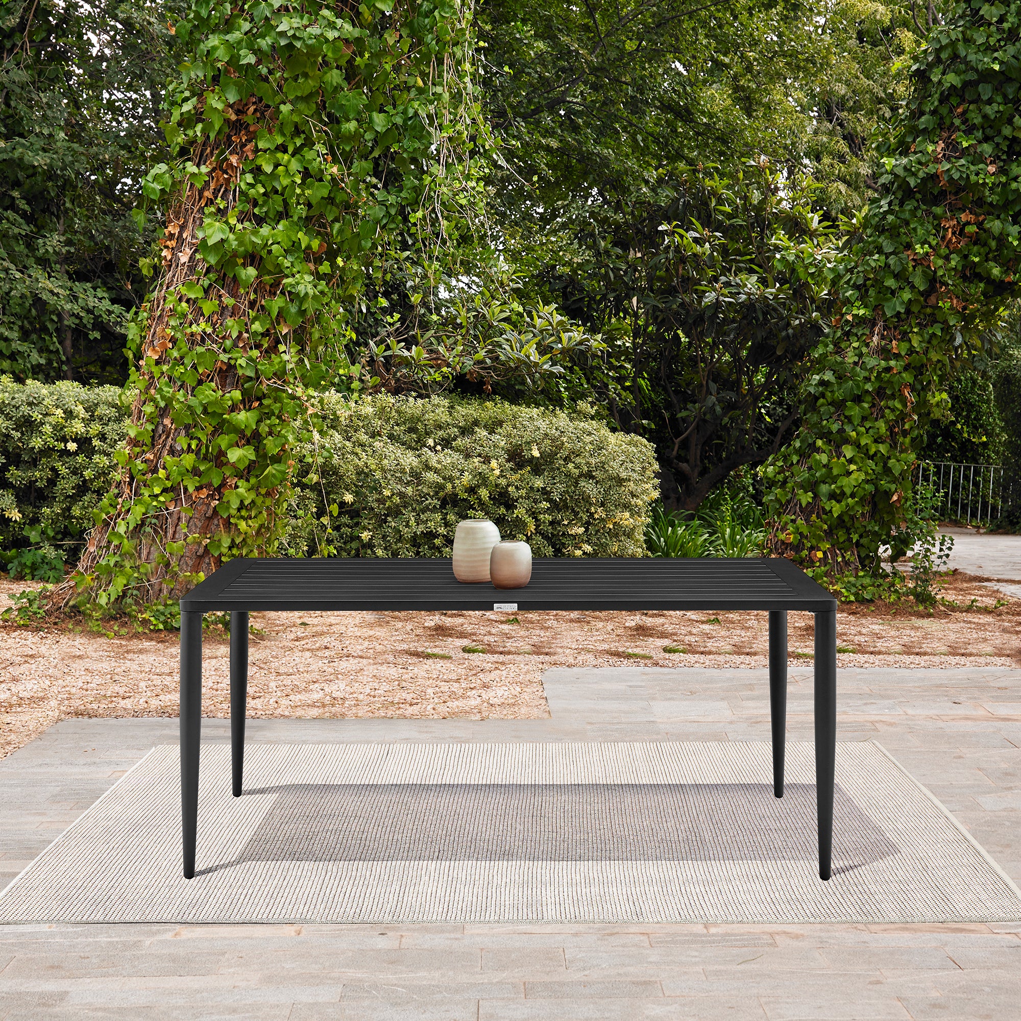 Beowulf Outdoor Patio Dining Table in Aluminum By Armen Living