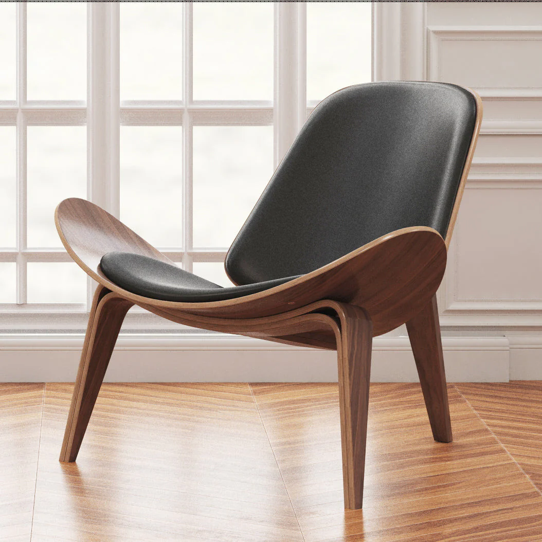 Black and Brown Genuine Leather Lounge Chair By Homeroots - Image 8