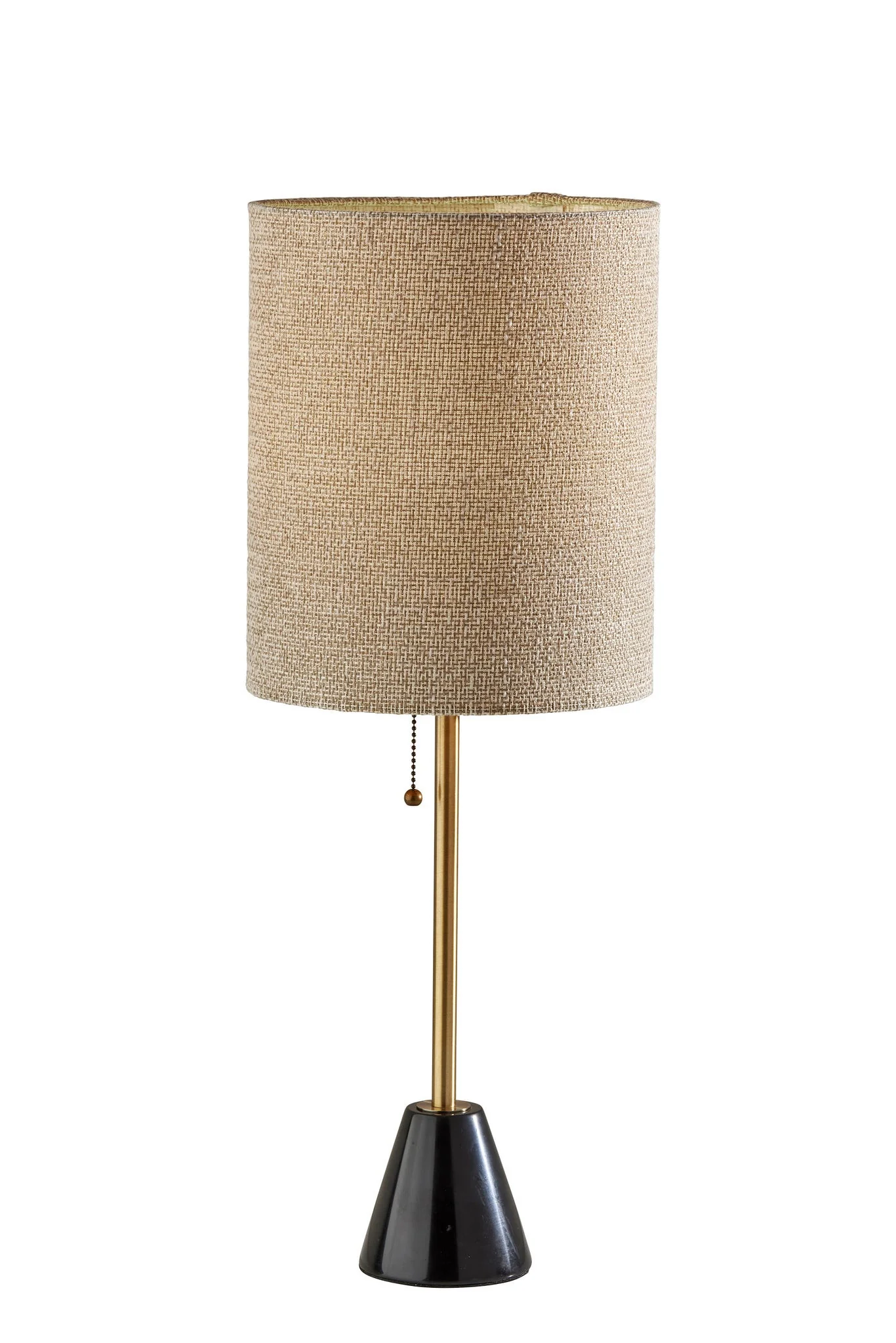 Black and Gold Marble and Metal Table Lamp With Beige Drum Shade By Homeroots