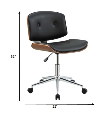 Black And Walnut Office Chair By Homeroots - 286618 - Image 4