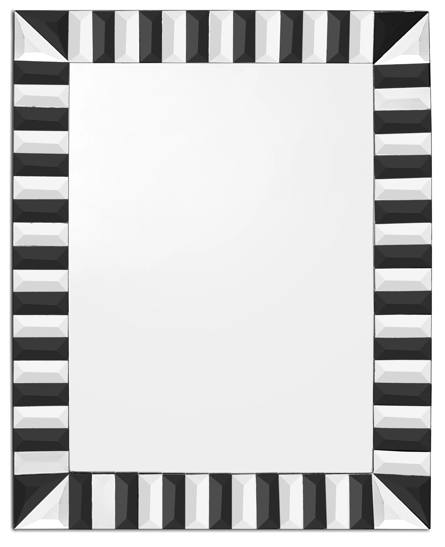 Black and White Striped Mirror By Homeroots