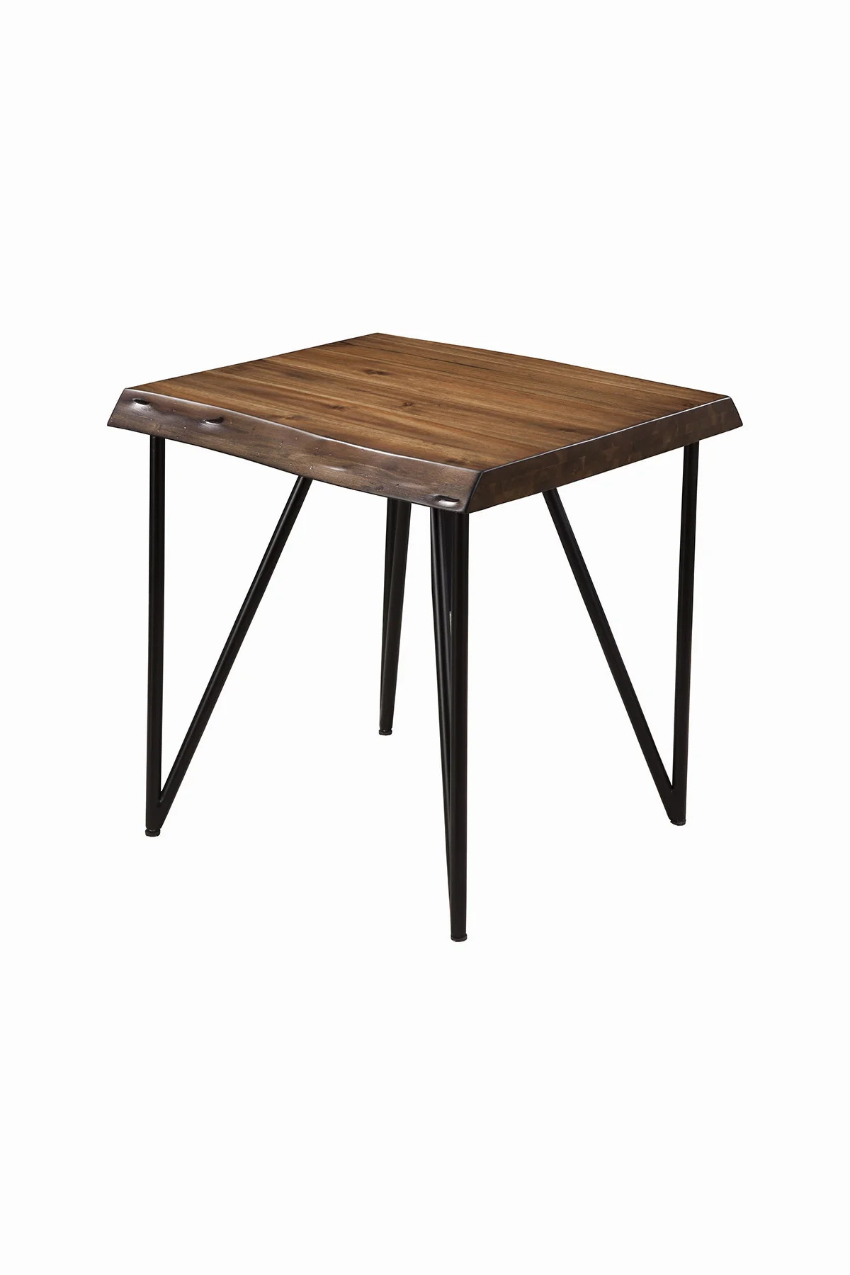 Black And Wood Brown Solid Wood End Table By Homeroots