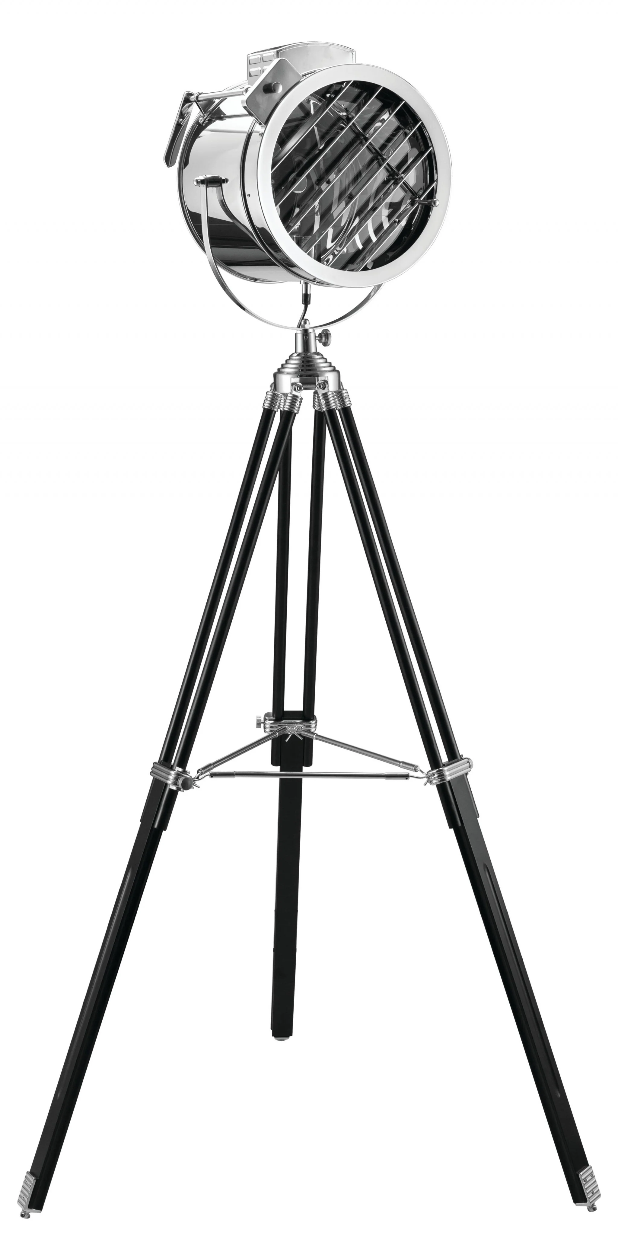 Black Chrome Metal Wood Floor Lamp By Homeroots