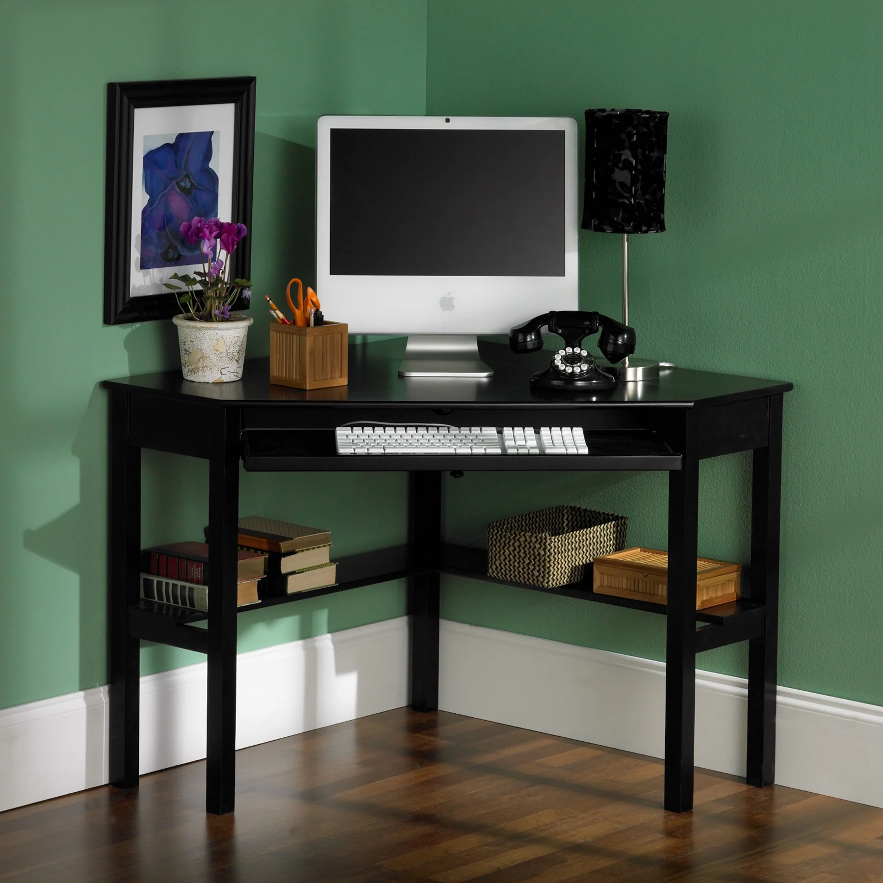 Black Corner Computer Desk By Homeroots