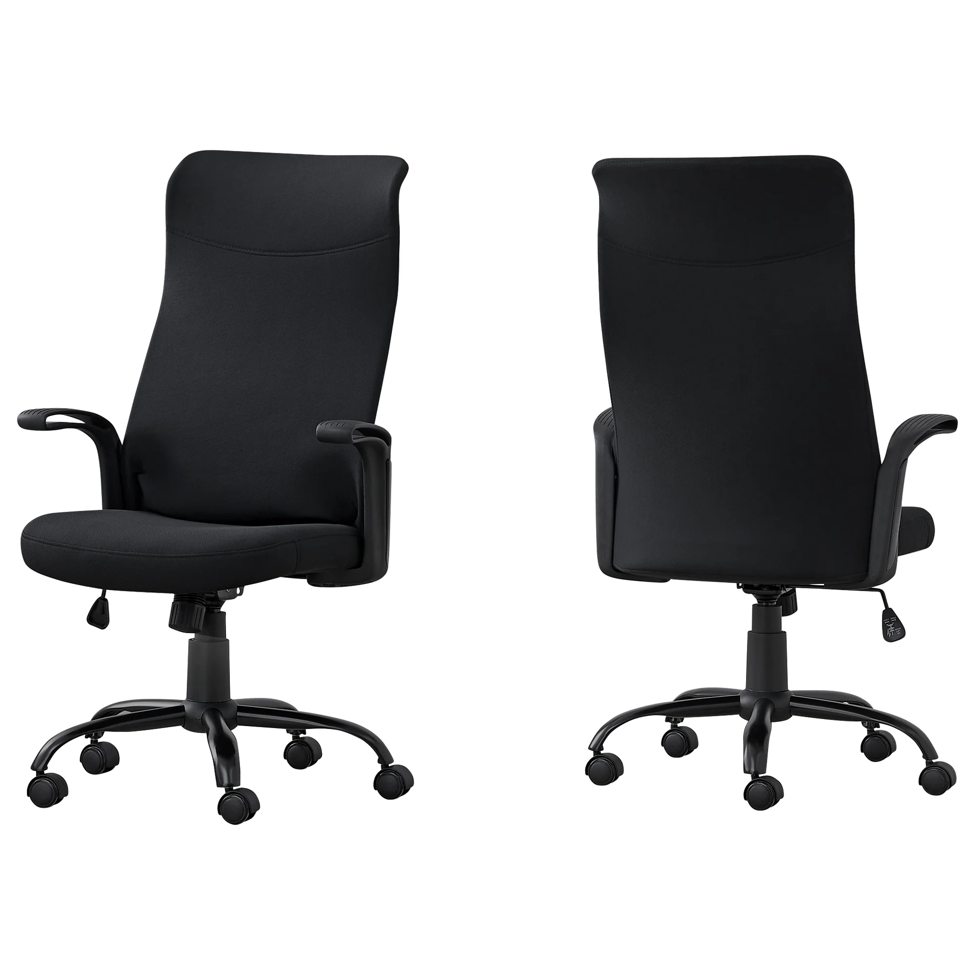 Black Fabric Multi Position Office Chair By Homeroots