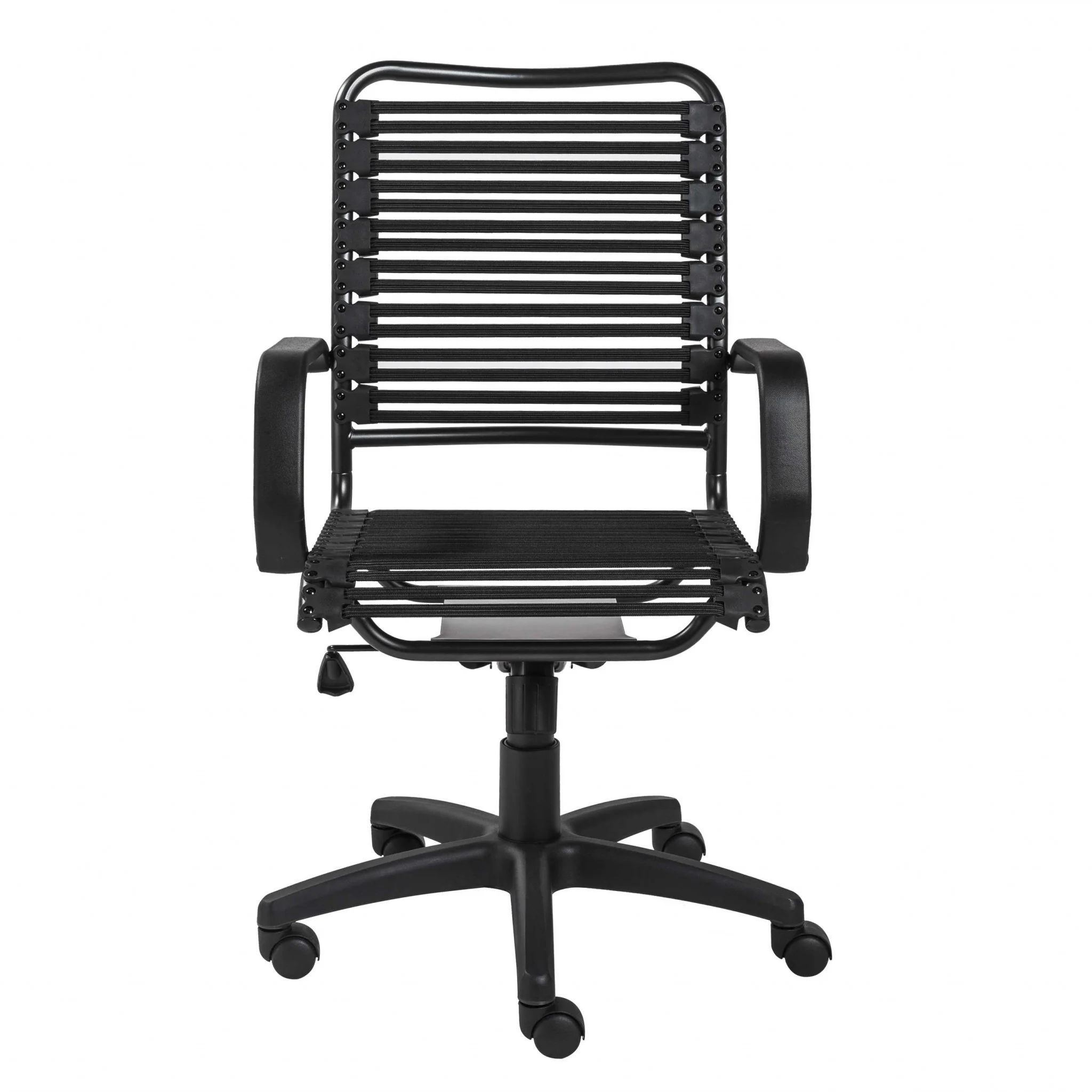 Black Flat Bungie Cords High Back Office Chair with Graphite Black Frame and Base By Homeroots