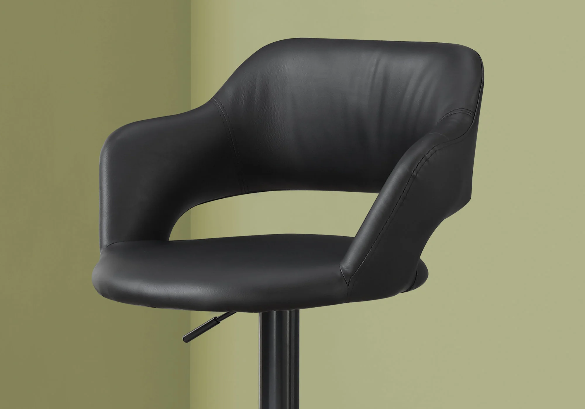 Black Foam Metal Leather Look Barstool By Homeroots - 332777