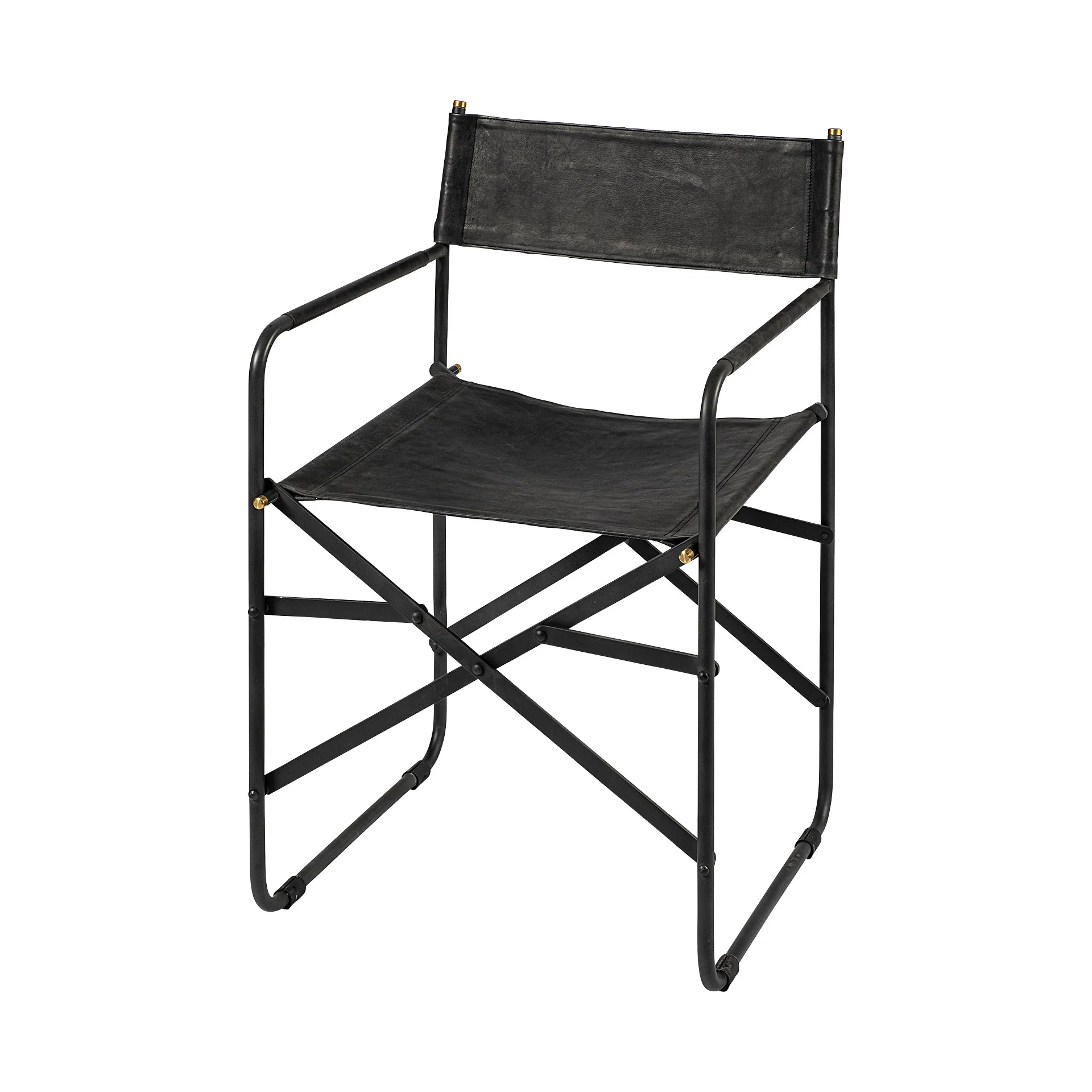 Black Leather With Black Iron Frame Dining Chair By Homeroots