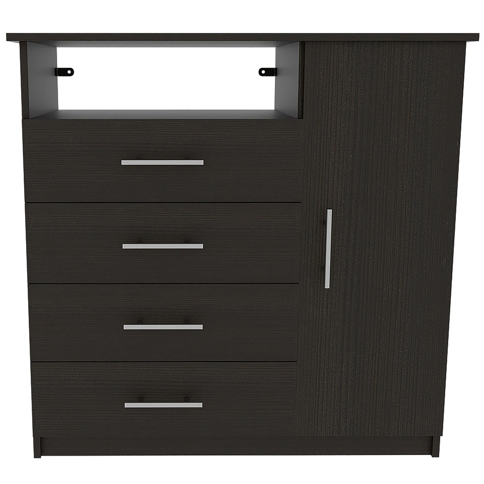 Black Manufactured Wood Four Drawer Combo Dresser By Homeroots