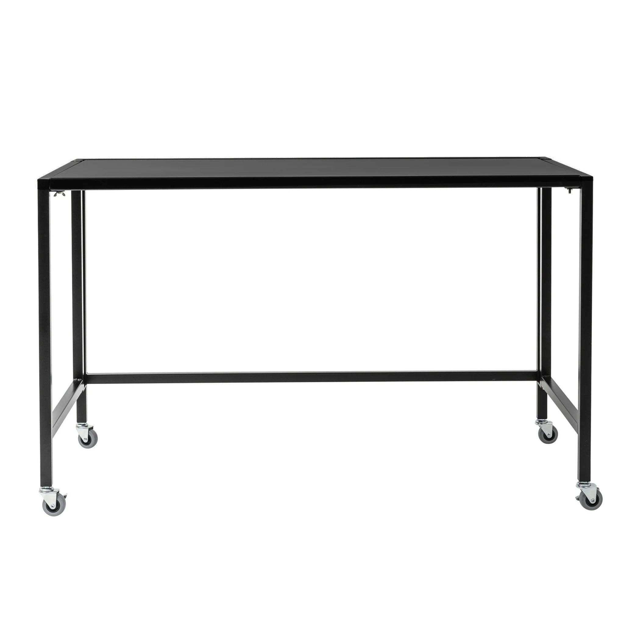 Black Minimalist Metal Folding Table Desk By Homeroots