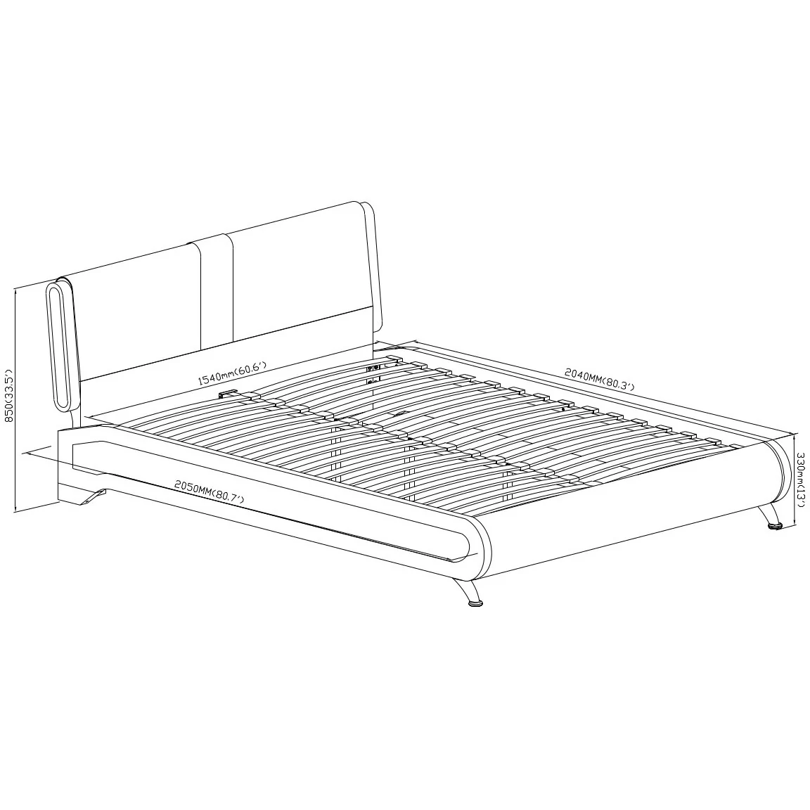 Black Platform Queen Bed By Homeroots - 397015 - Image 8