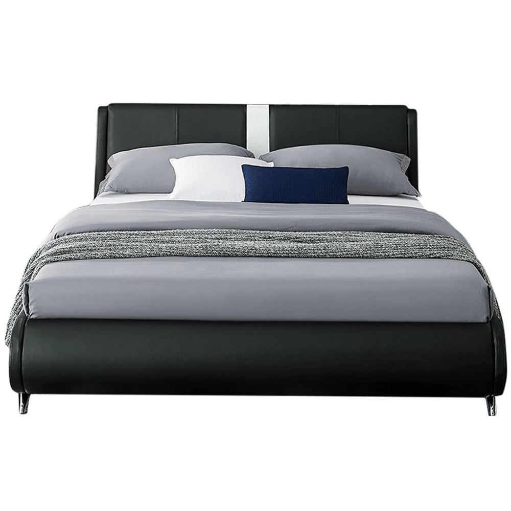 Black Platform Queen Bed With Two Nightstands By Homeroots - 397019 - Image 3