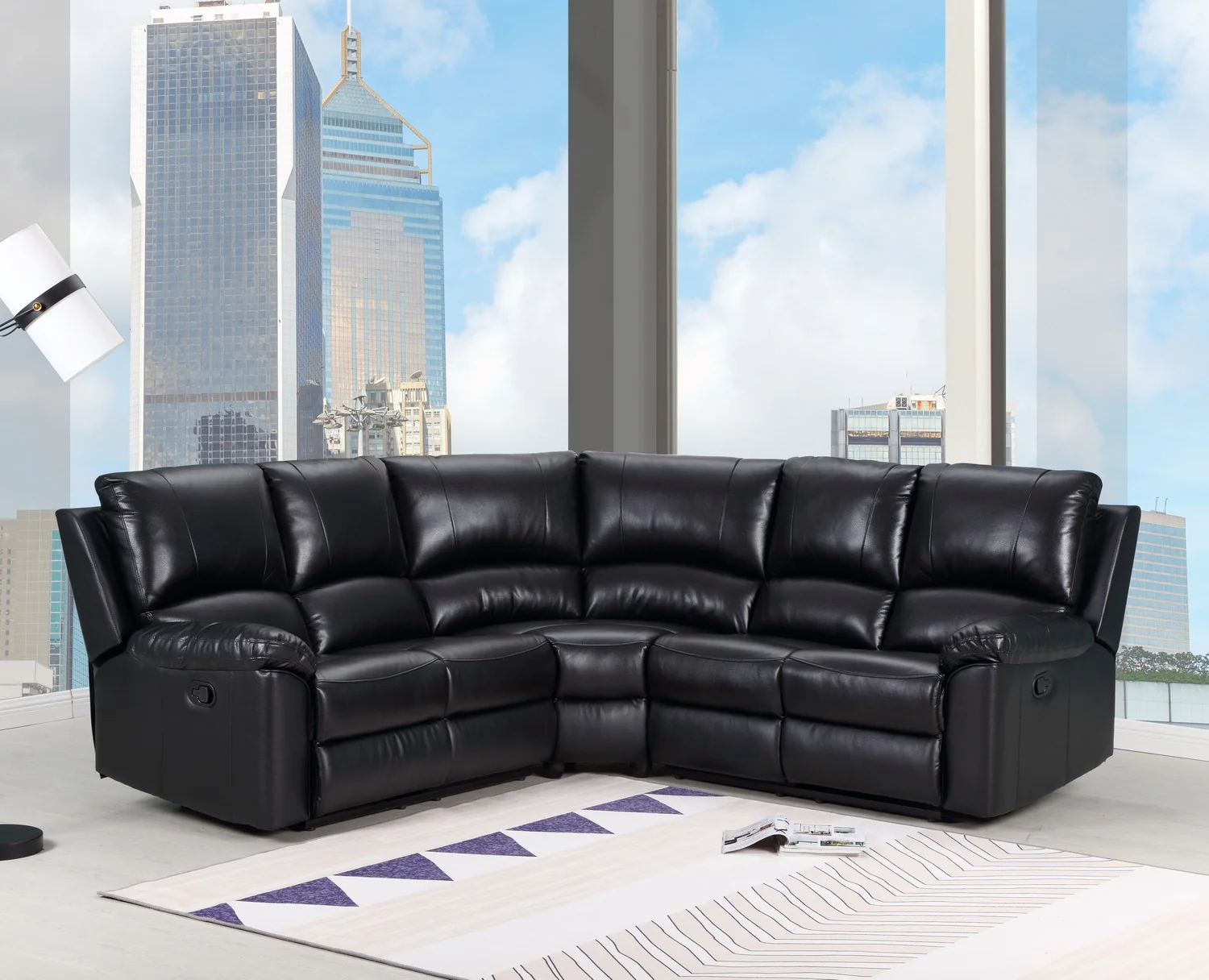 Black Sectional By Homeroots