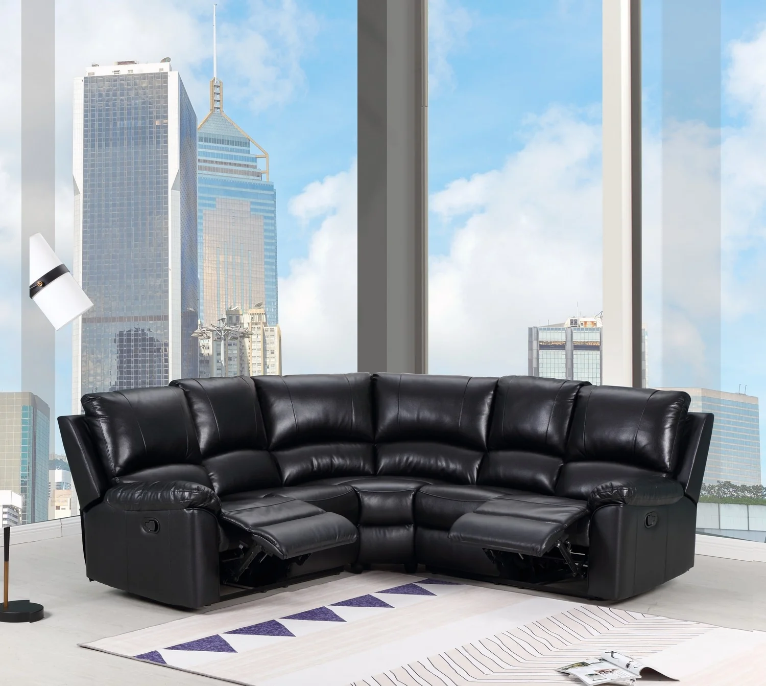 Black Sectional By Homeroots - Image 2