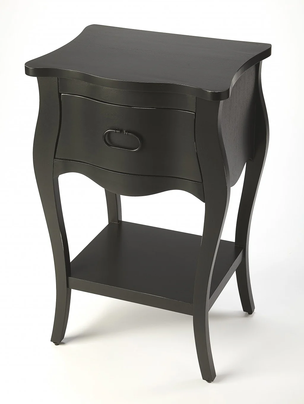 Black Single Drawer Nightstand By Homeroots