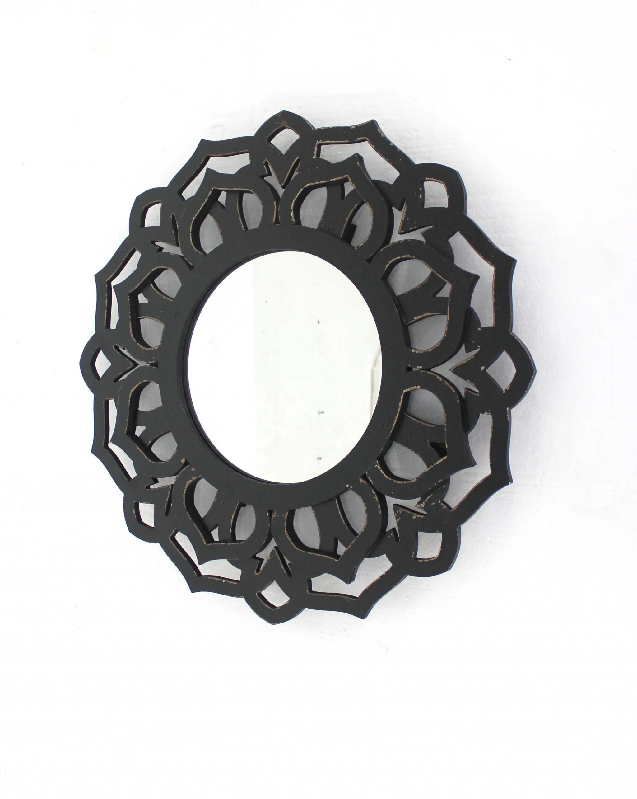 Black Traditional Lotus - Wall Mirror By Homeroots