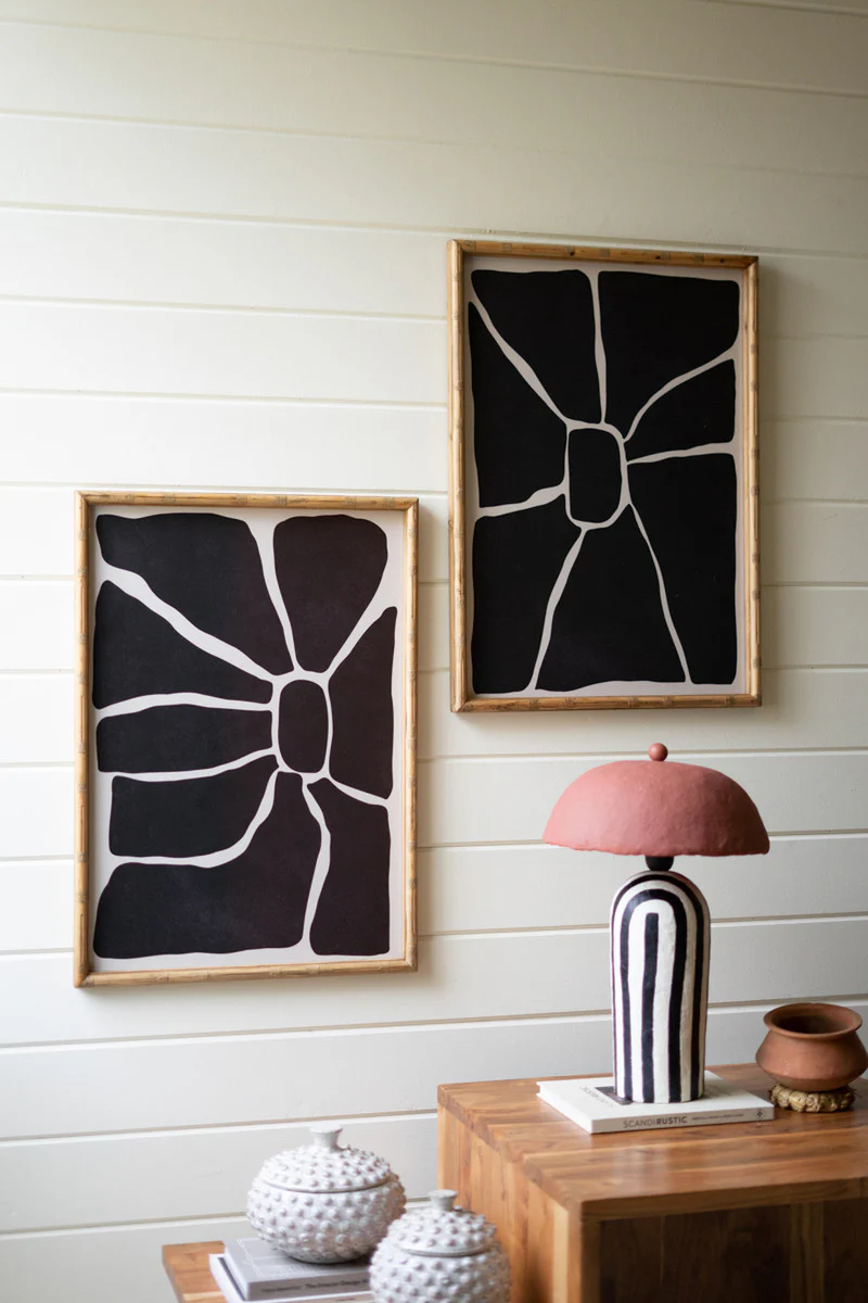 Black & White Framed Abstract Prints Under Glass Set Of 2 By Kalalou