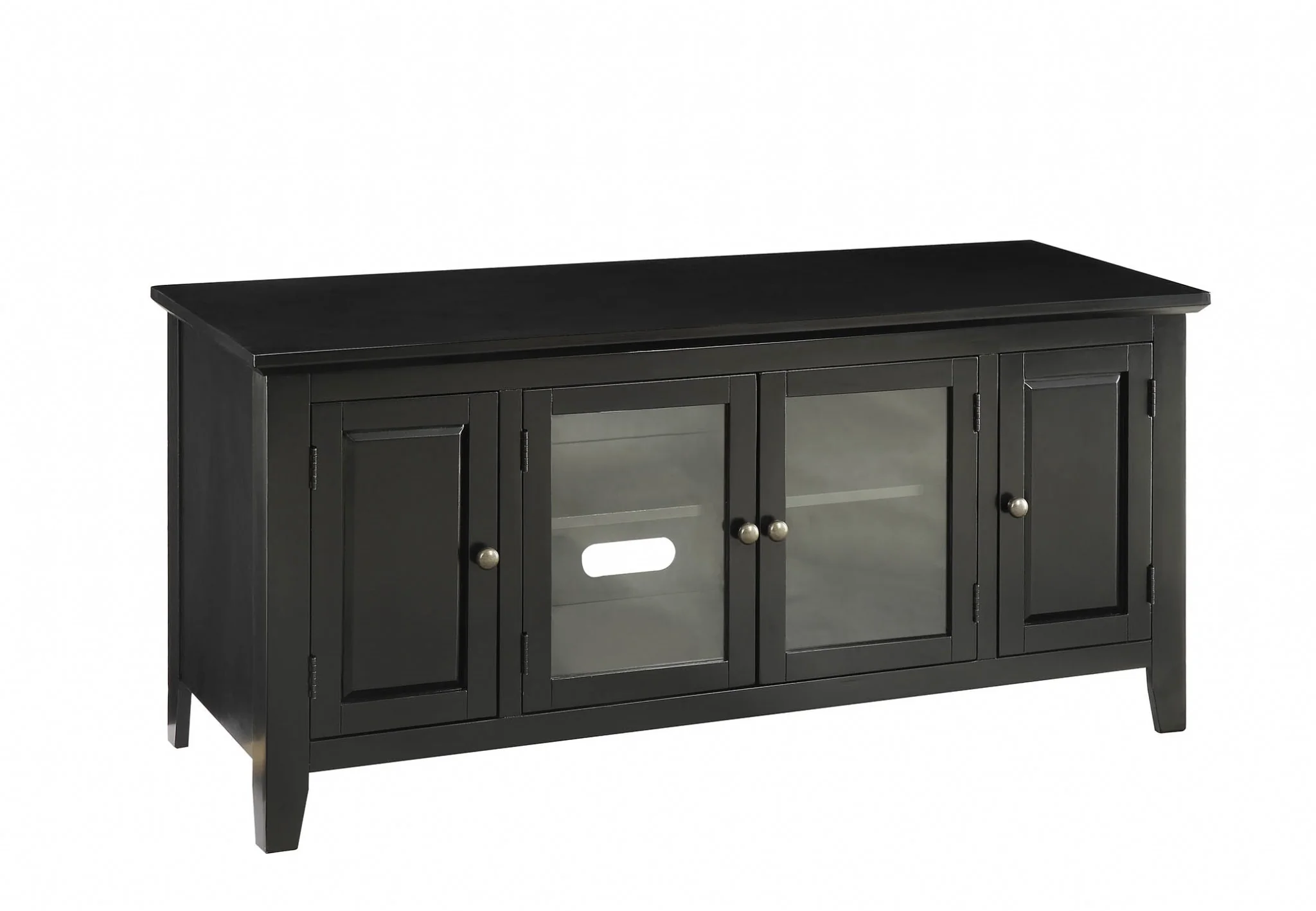 Black Wood Glass TV Stand for Flat Screen TVs up to ' By Homeroots