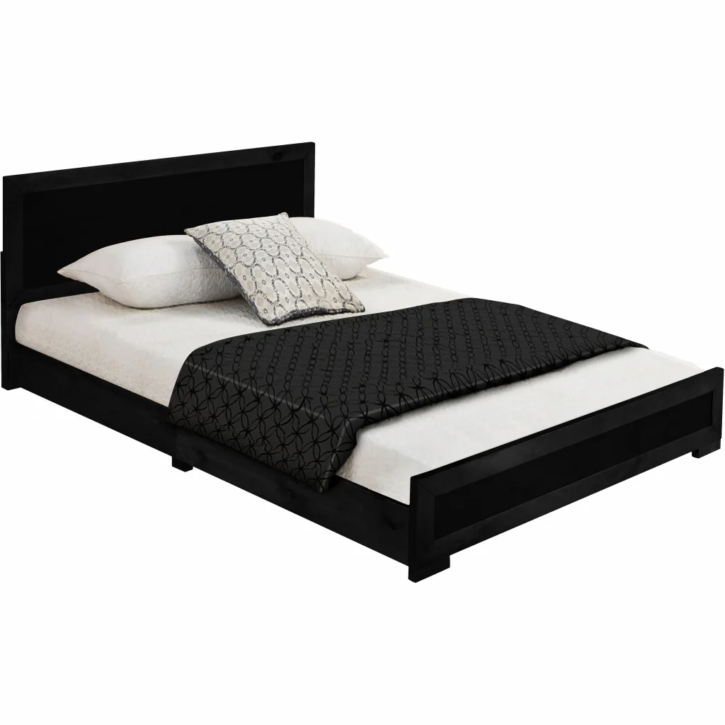 Black Wood King Platform Bed By Homeroots - 397114 - Image 3