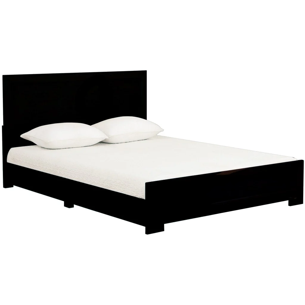 Black Wood Queen Platform Bed By Homeroots - 397073 - Image 3