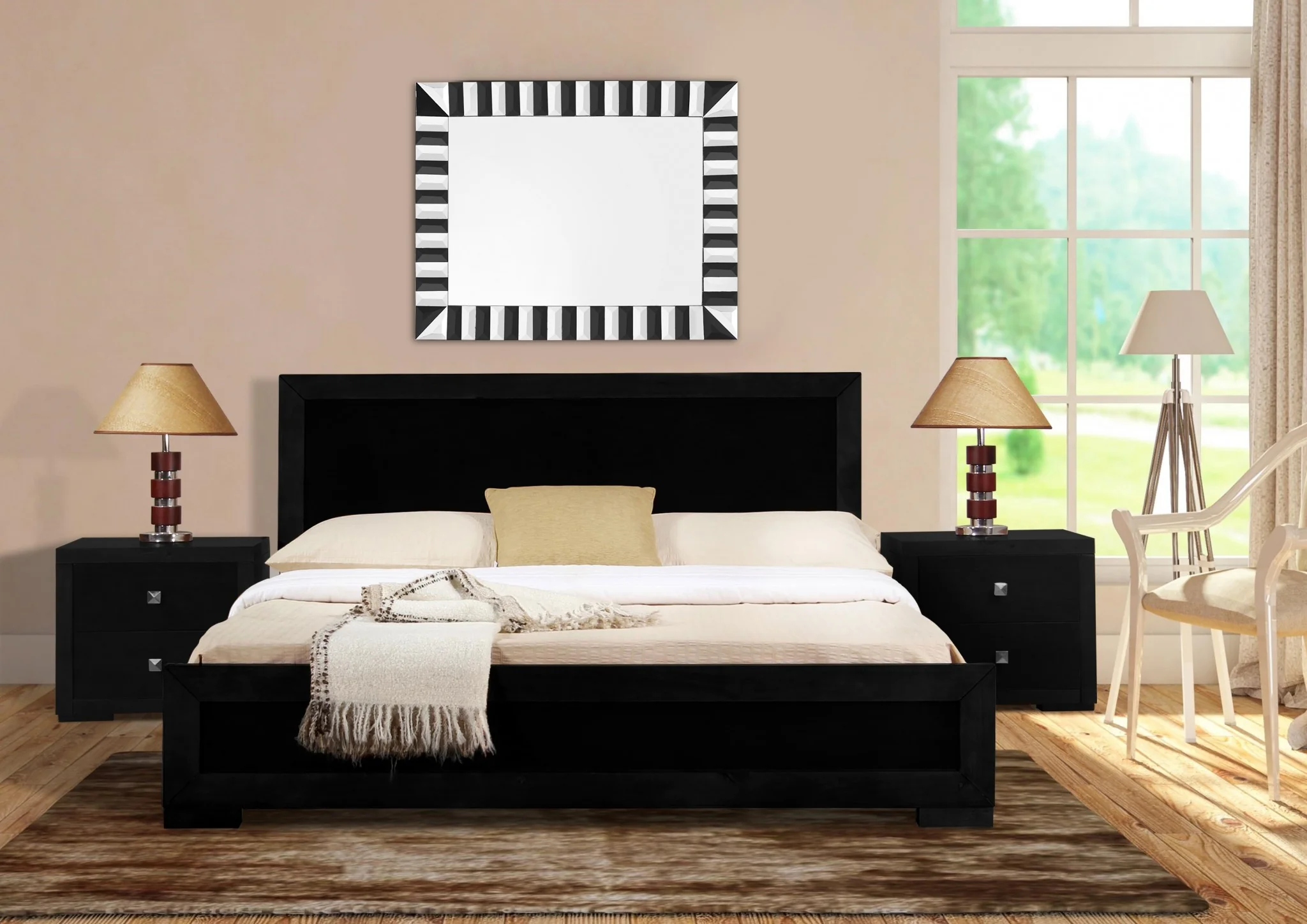 Black Wood Twin Platform Bed By Homeroots - 397111