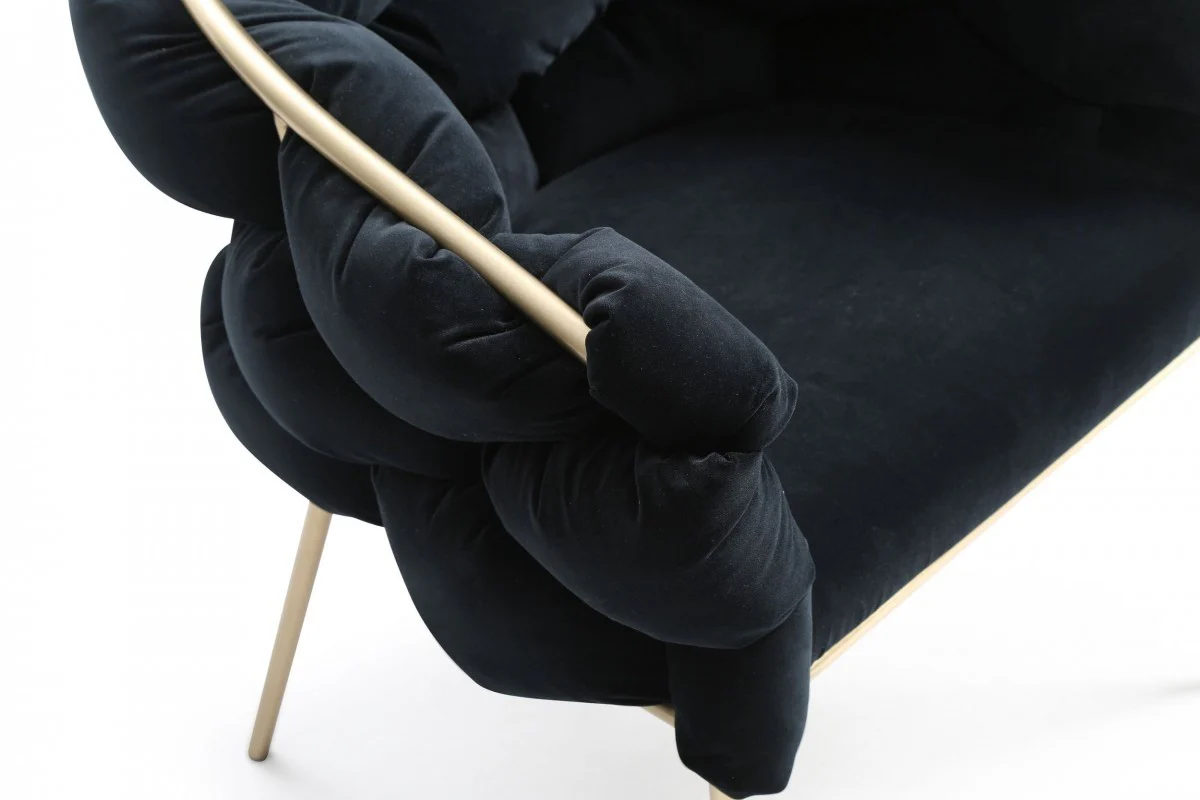 Blue Geo Velvet and Black Velvet Dining Chair By Homeroots - Image 39