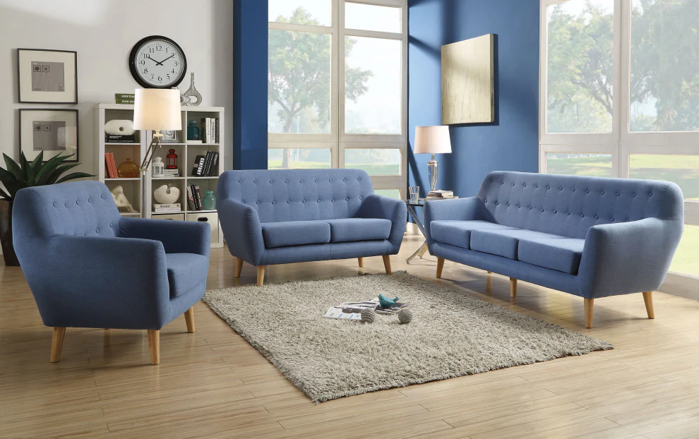 Blue Linen Chair By Homeroots