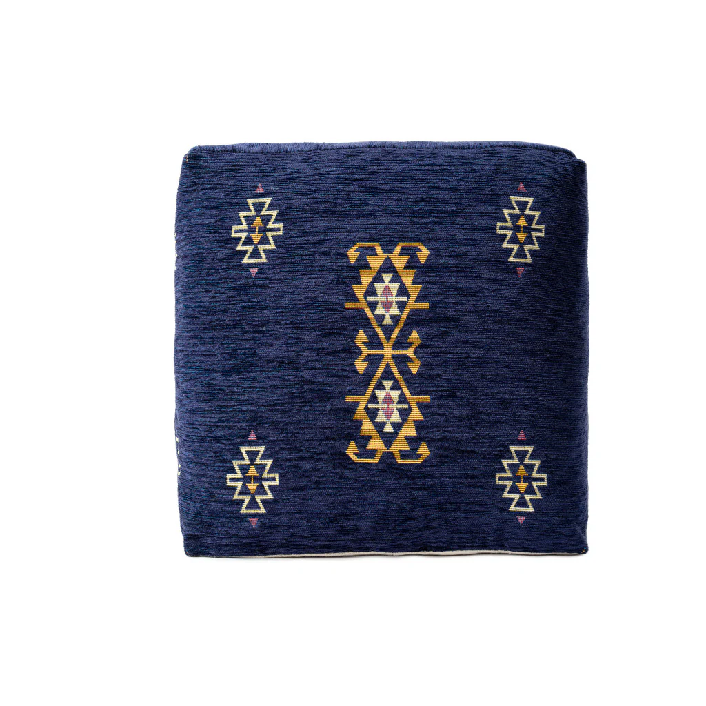 Blue Polyester Blend Ottoman By Homeroots