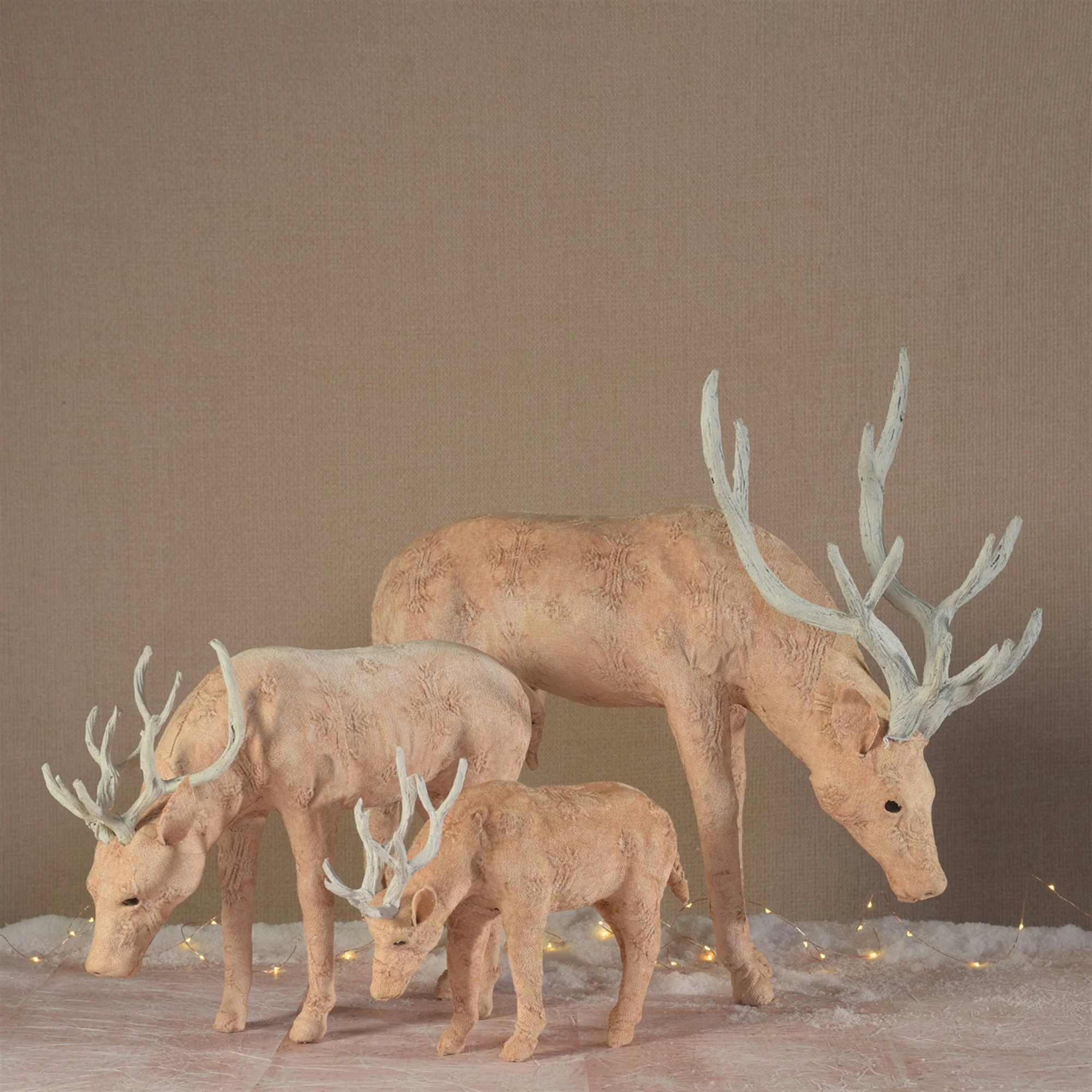 Blush Stag Grazing - Large - Stonewashed Pink Set Of 2 By HomArt - Image 2
