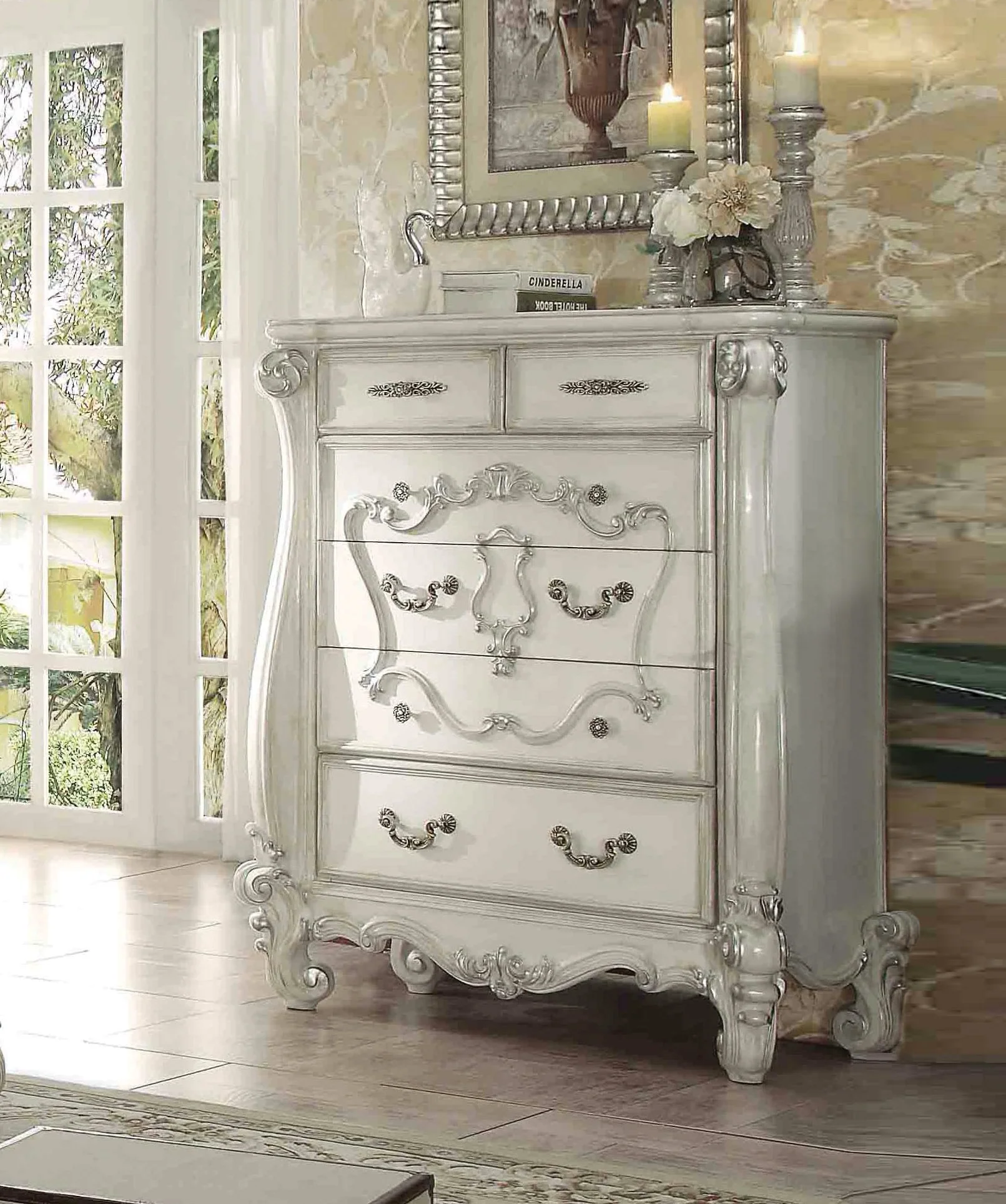 Bone White Wood Chest By Homeroots