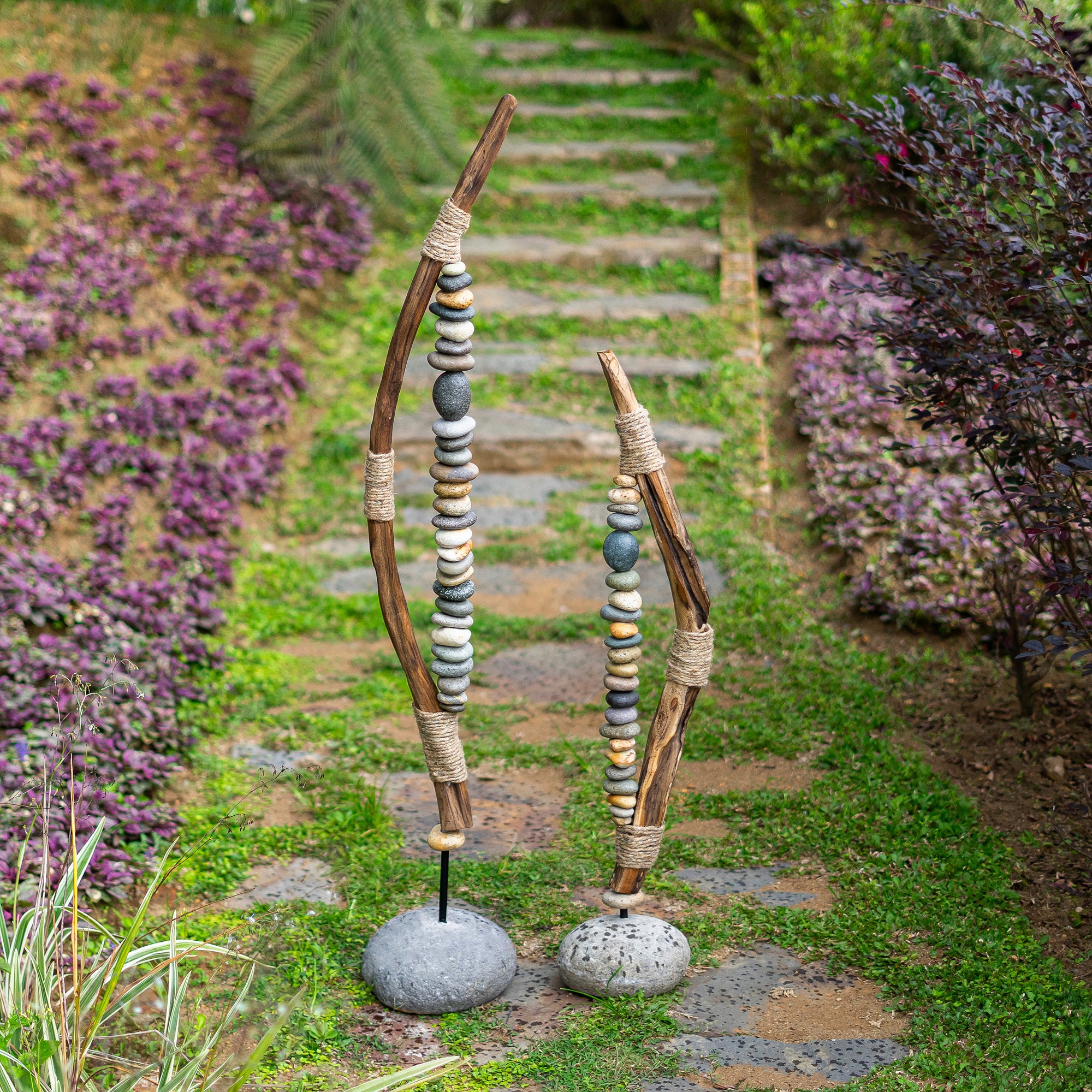 Bow Cairn Tower - Large 55"H Set of 2 By Garden Age Supply - Image 3