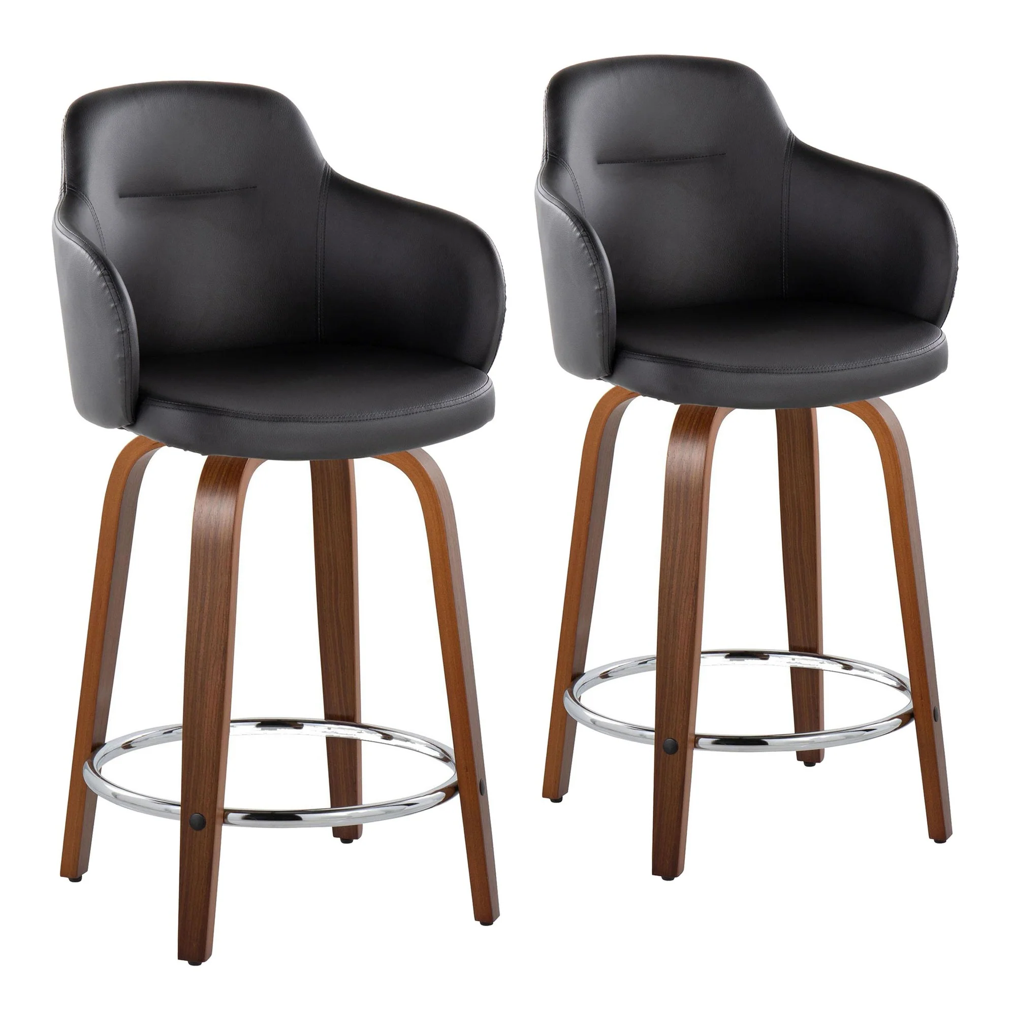 Boyne 24" Fixed-Height Counter Stool - Set of 2 By LumiSource - B24-BOYNEPU-GRTZR2 WLBK2