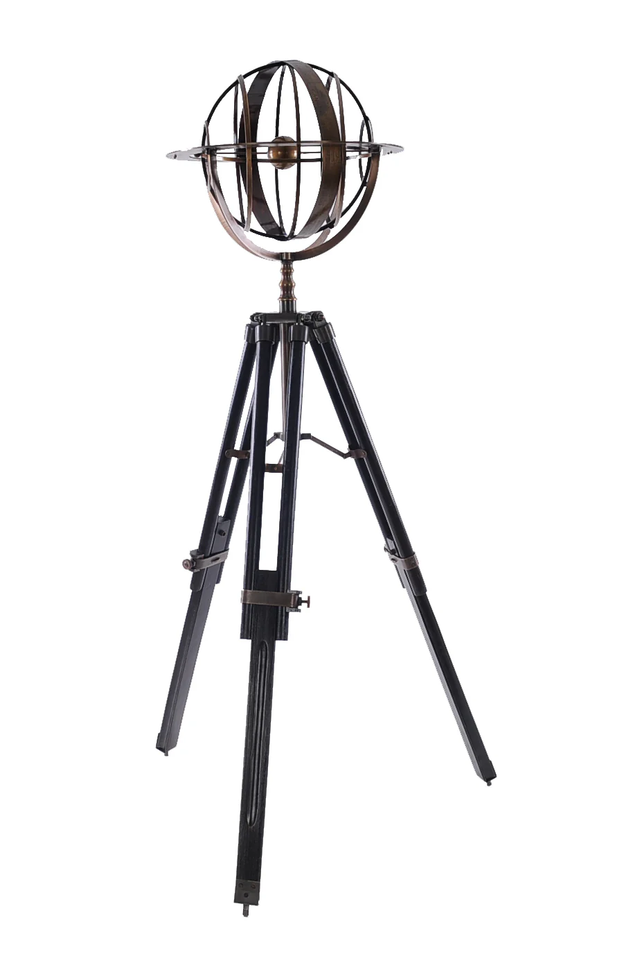 Brass Armillary With Wood Stand By Homeroots