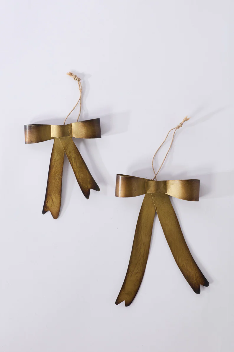 Brassy Bow Ornament Set of 8 By Accent Decor - Image 3