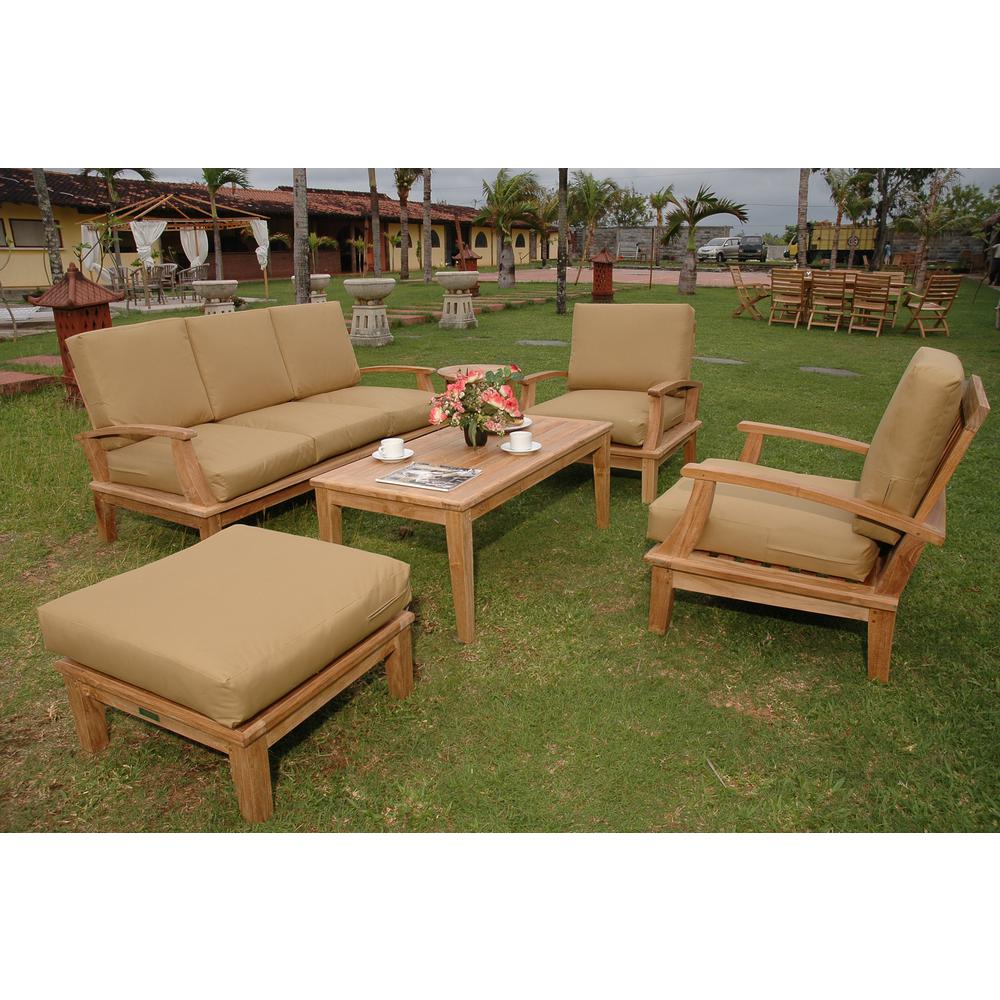 Brianna 5-Pieces Deep Seating Sofa Set By Anderson Teak