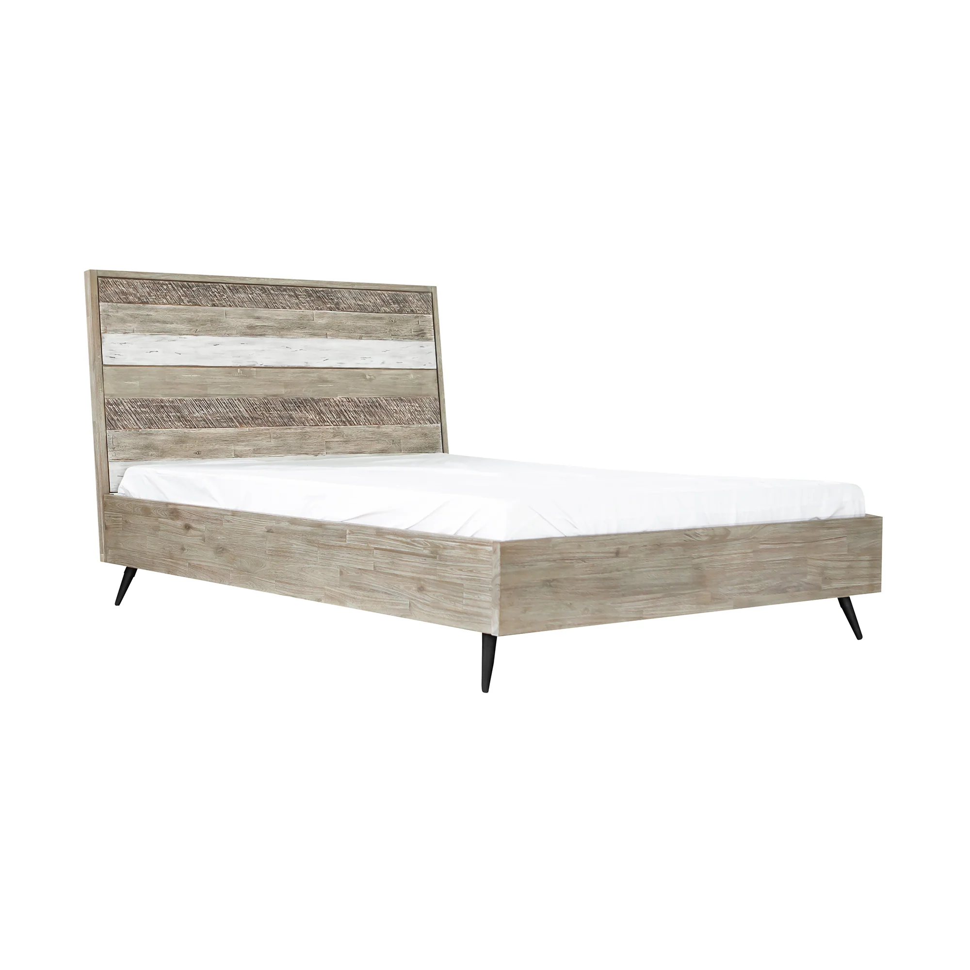 Bridges 3 Piece King Bedroom Set in Two-Tone Acacia Wood By Armen Living - Image 4