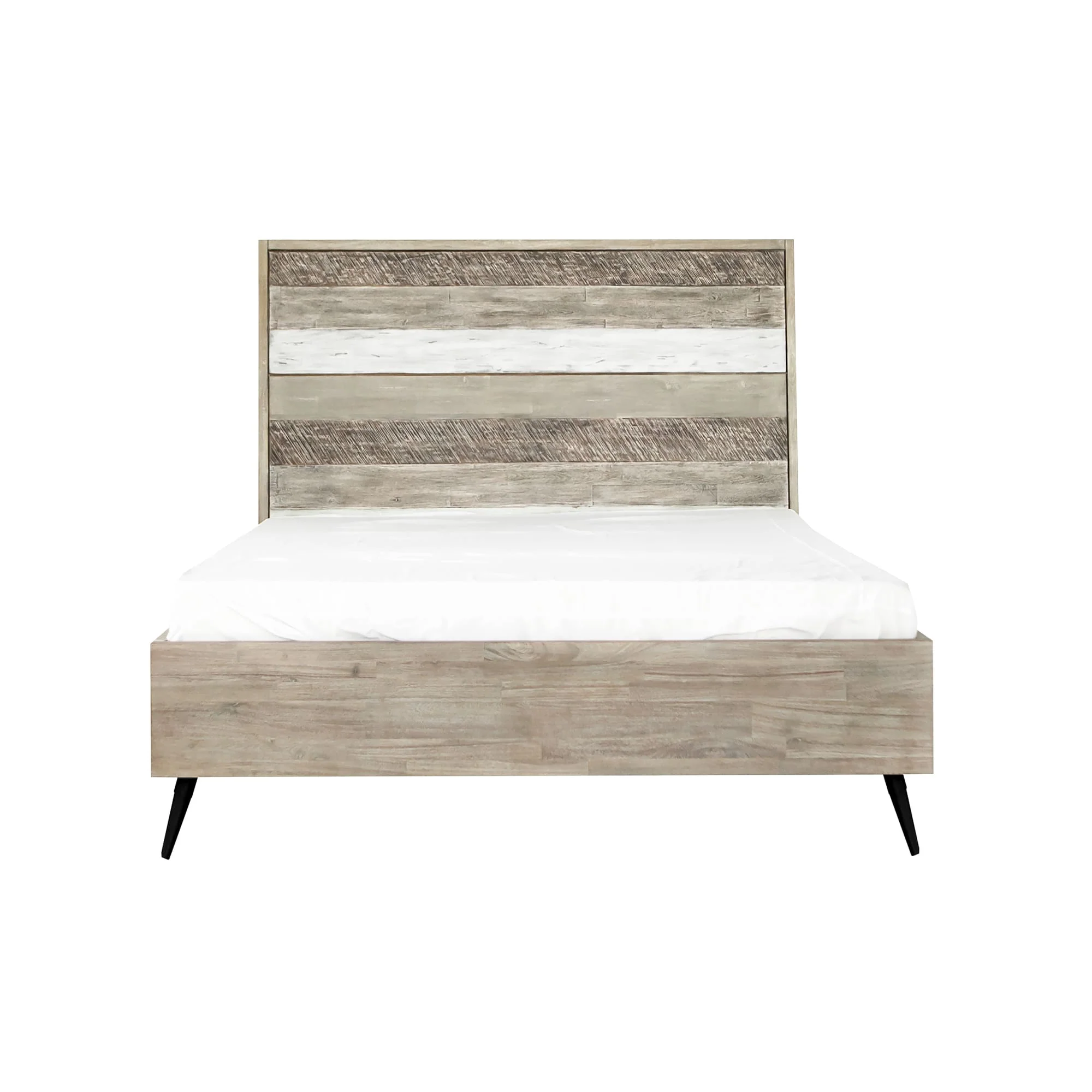 Bridges 3 Piece Queen Bedroom Set in Two-Tone Acacia Wood By Armen Living - Image 3