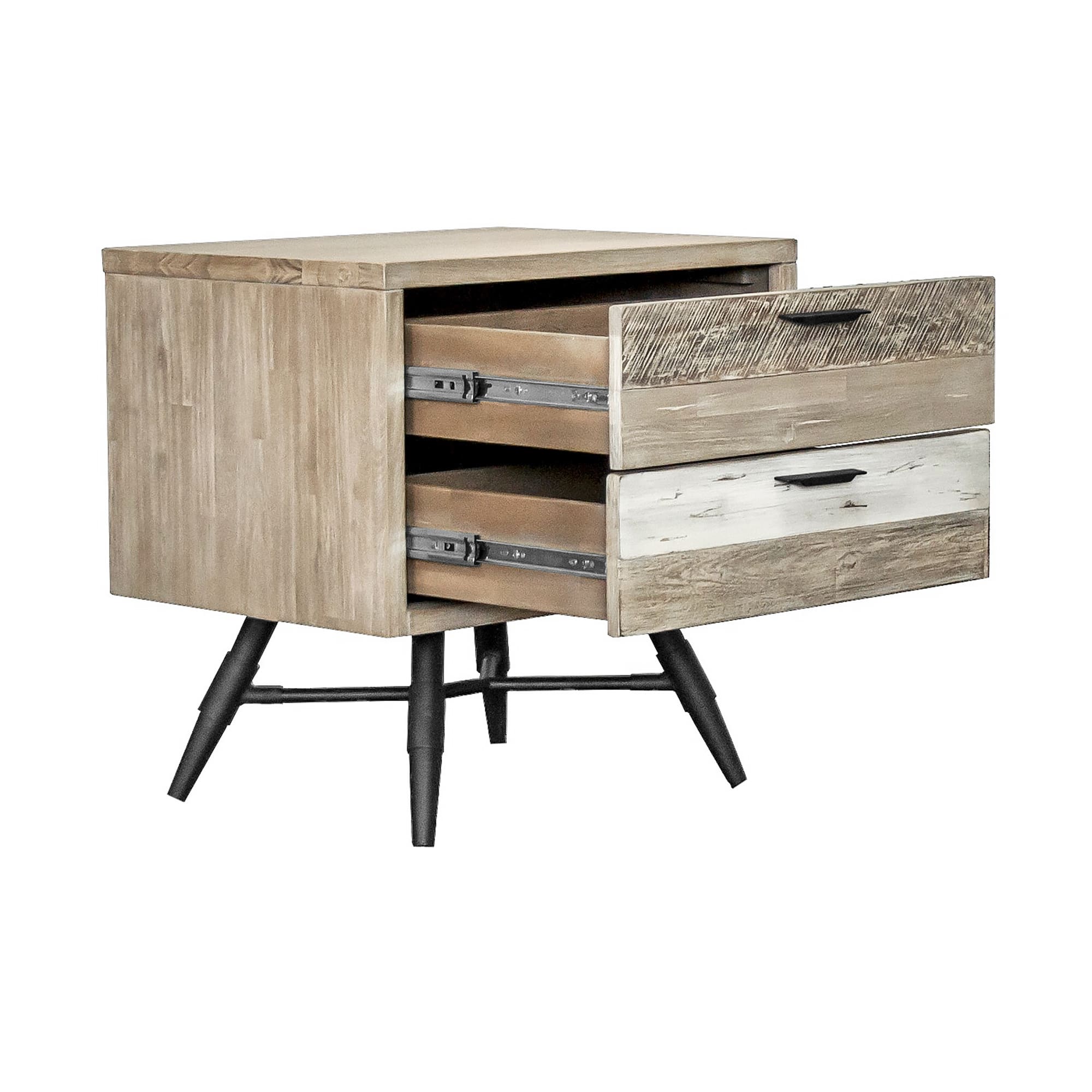 Bridges 4 Piece Queen Bedroom Set in Two-Tone Acacia Wood By Armen Living - Image 10