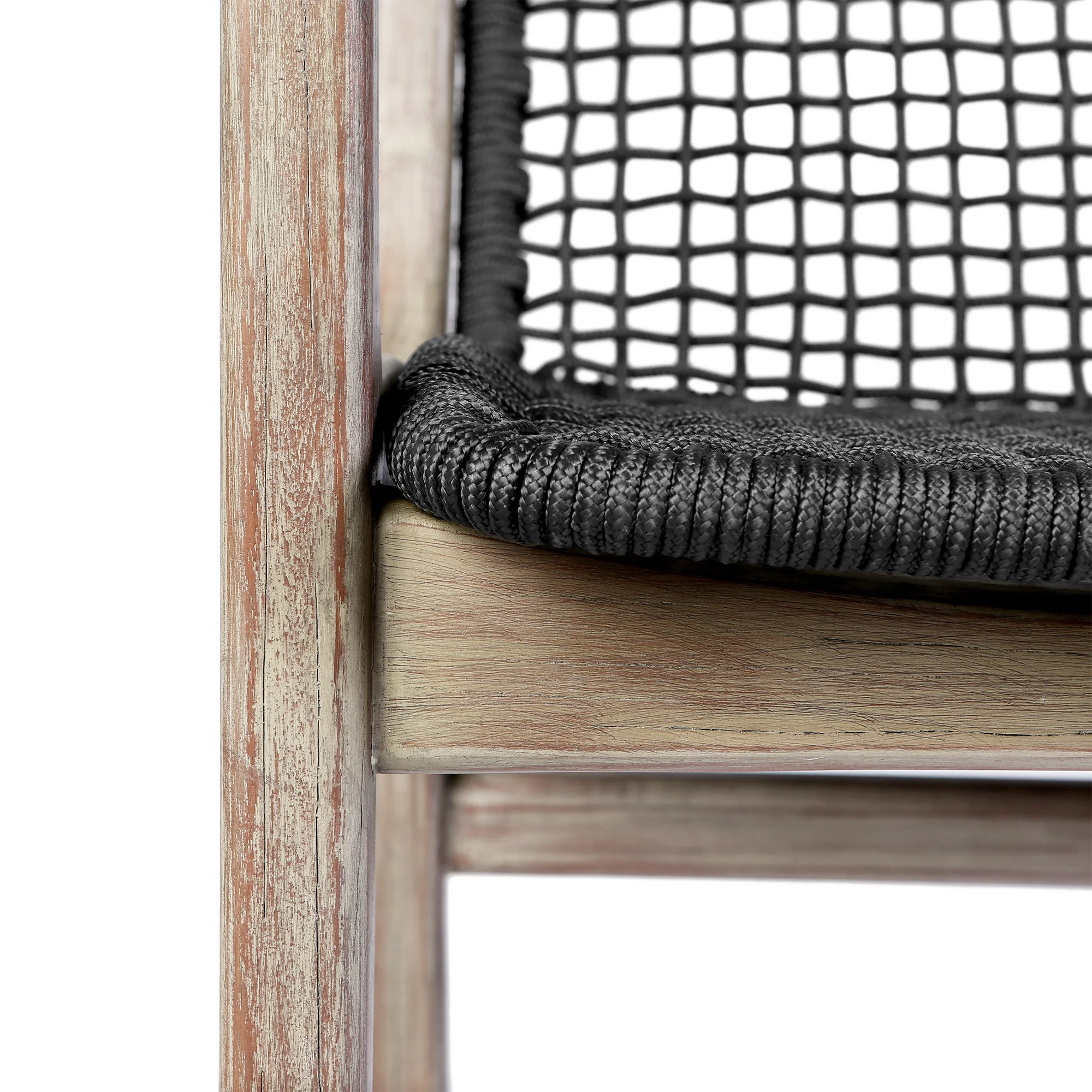 Brighton Outdoor Patio Dining Chair in Dark Eucalyptus Wood and Grey Rope By Armen Living - Image 20