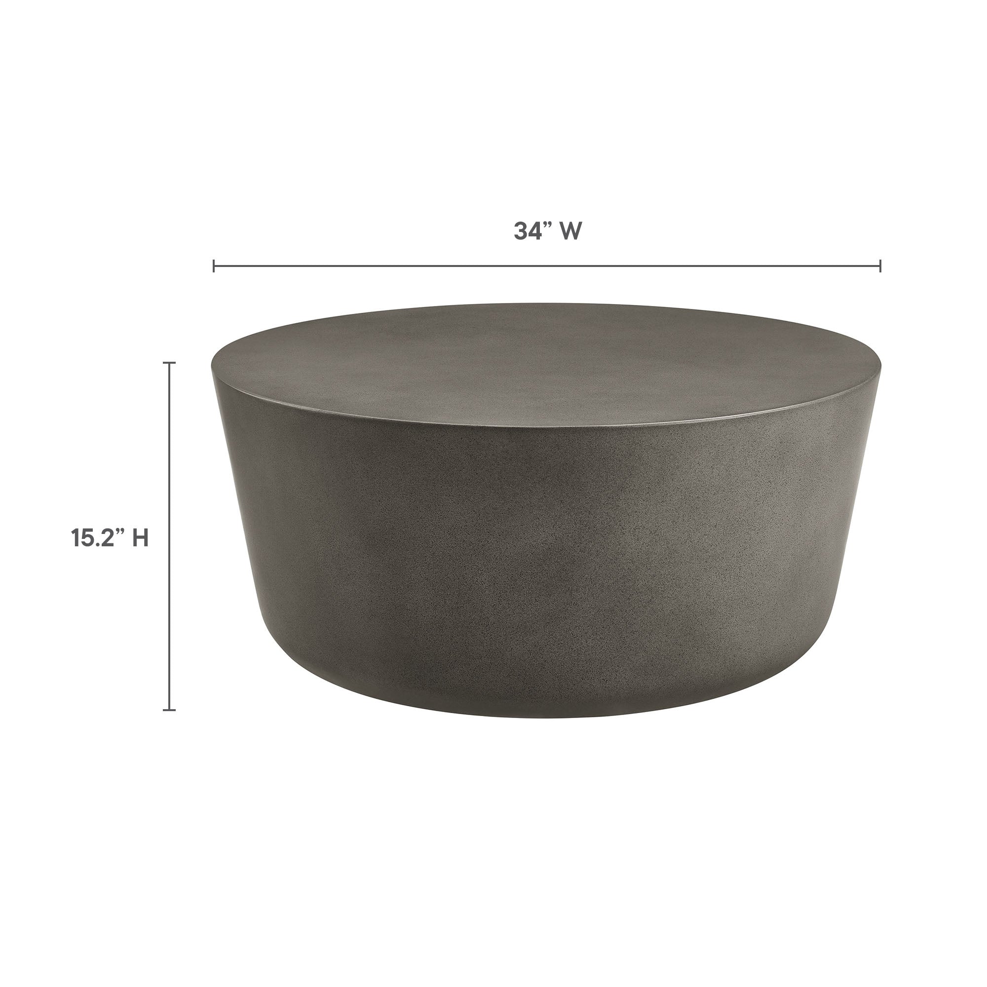 Brion Round Indoor - Outdoor Patio Concrete Coffee Table by Modway - Image 9