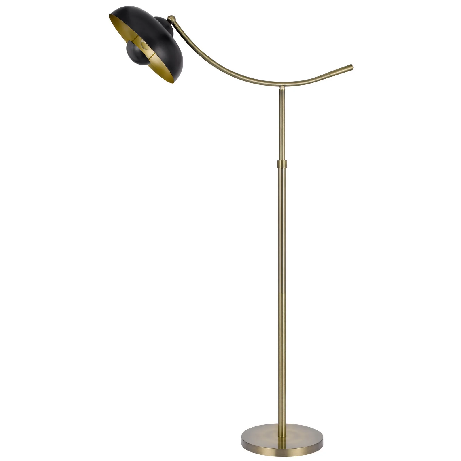 Bronze Adjustable Arc Floor Lamp With Bronze Dome Shade By Homeroots