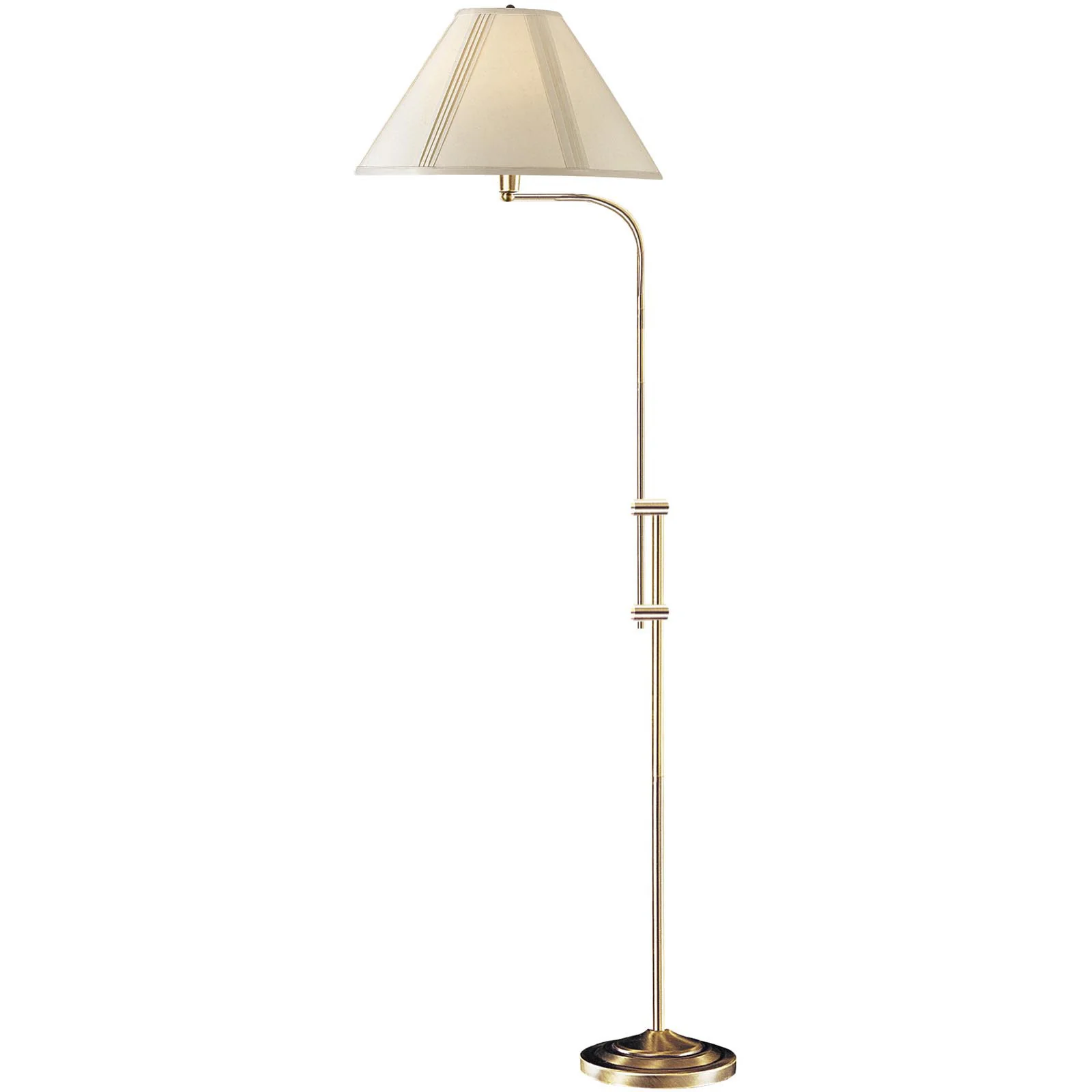 Bronze Adjustable Traditional Shaped Floor Lamp With Beige Empire Shade By Homeroots