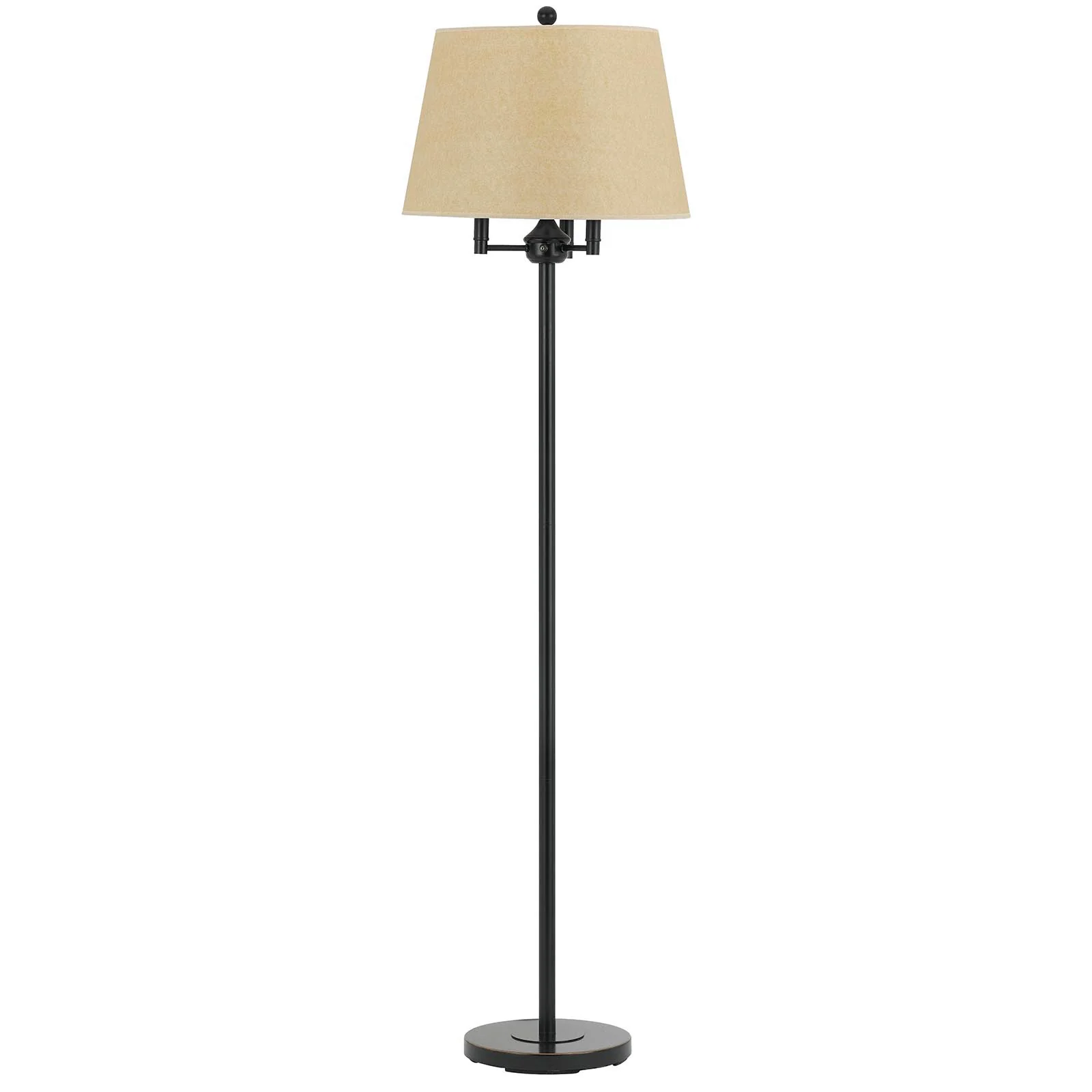 Bronze Four Light Floor Lamp With Beige Fabric Square Shade By Homeroots