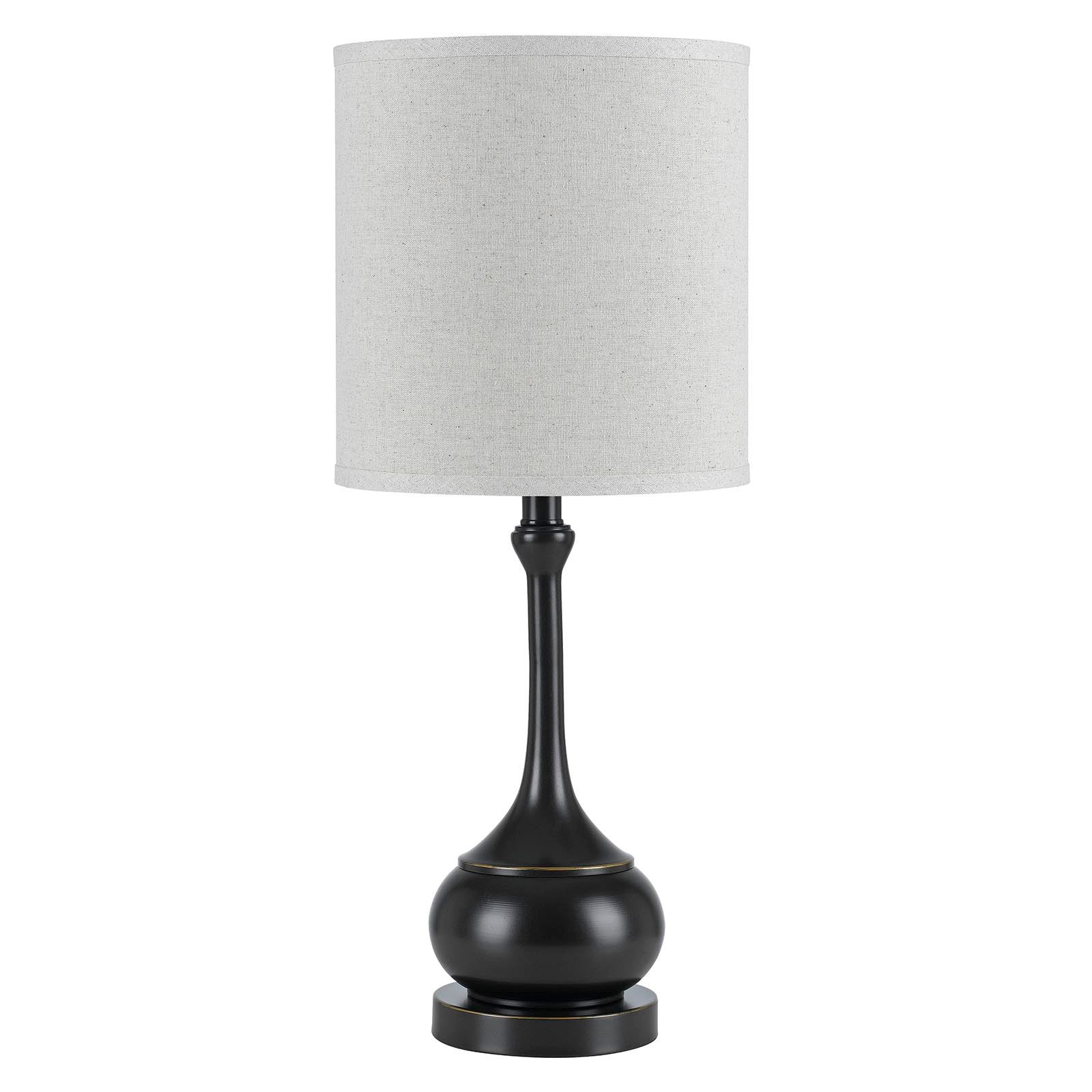 Bronze Metal Table Lamp With Beige Drum Shade By Homeroots