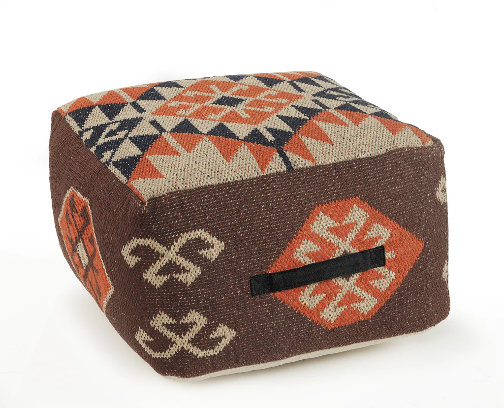 Brown Cotton Blend Ottoman By Homeroots
